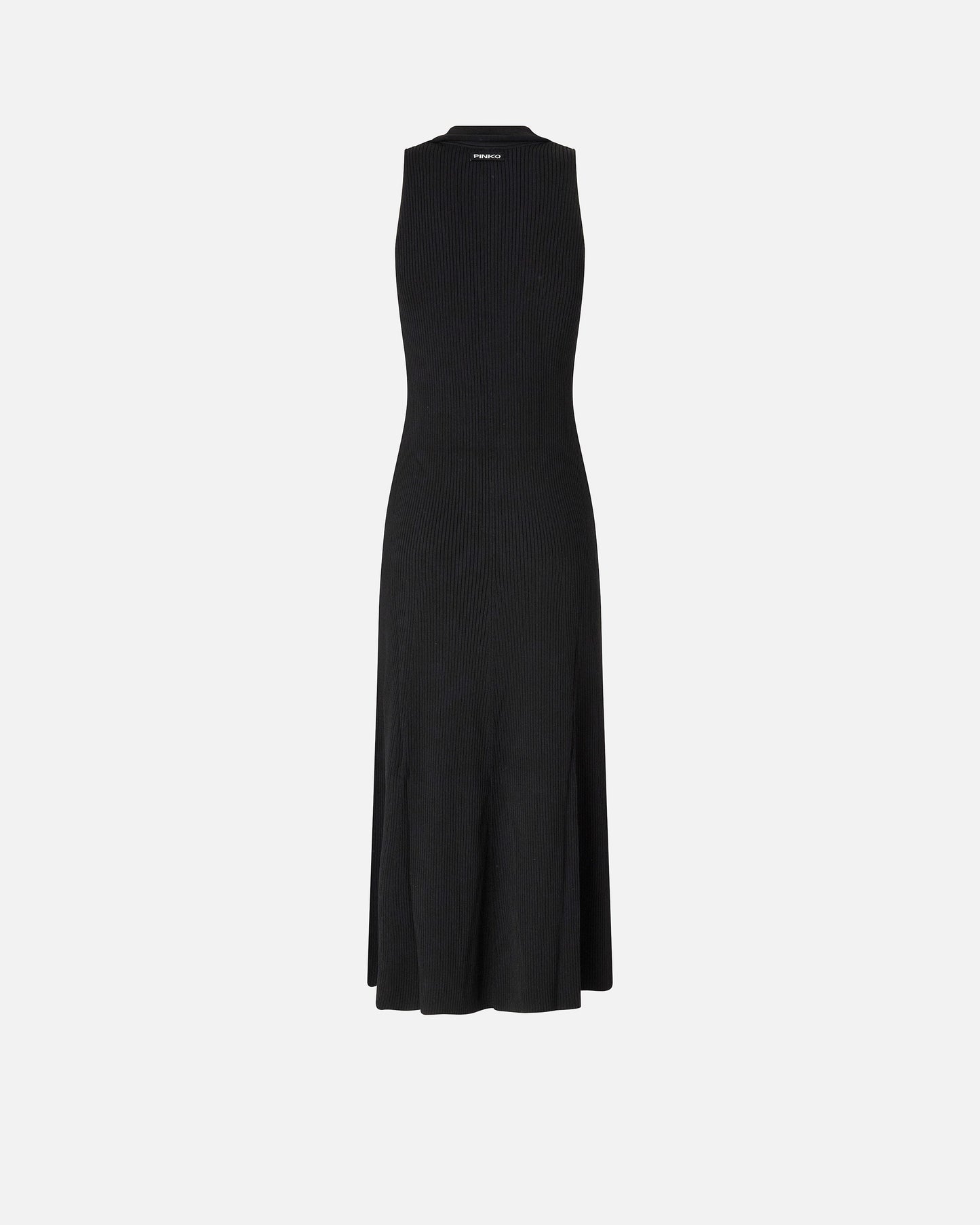 Long ribbed dress with bandana collar