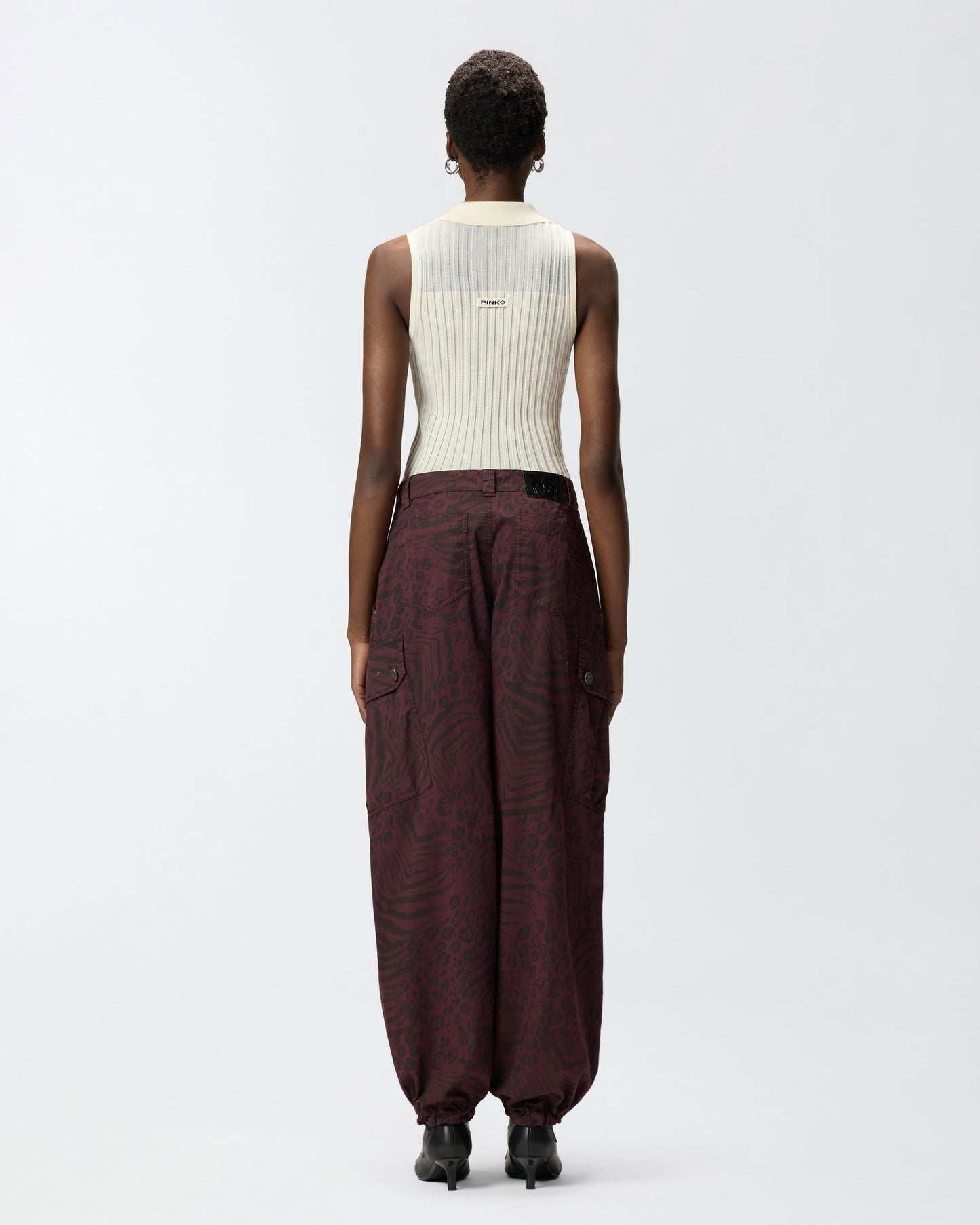 Ribbed polo vest top