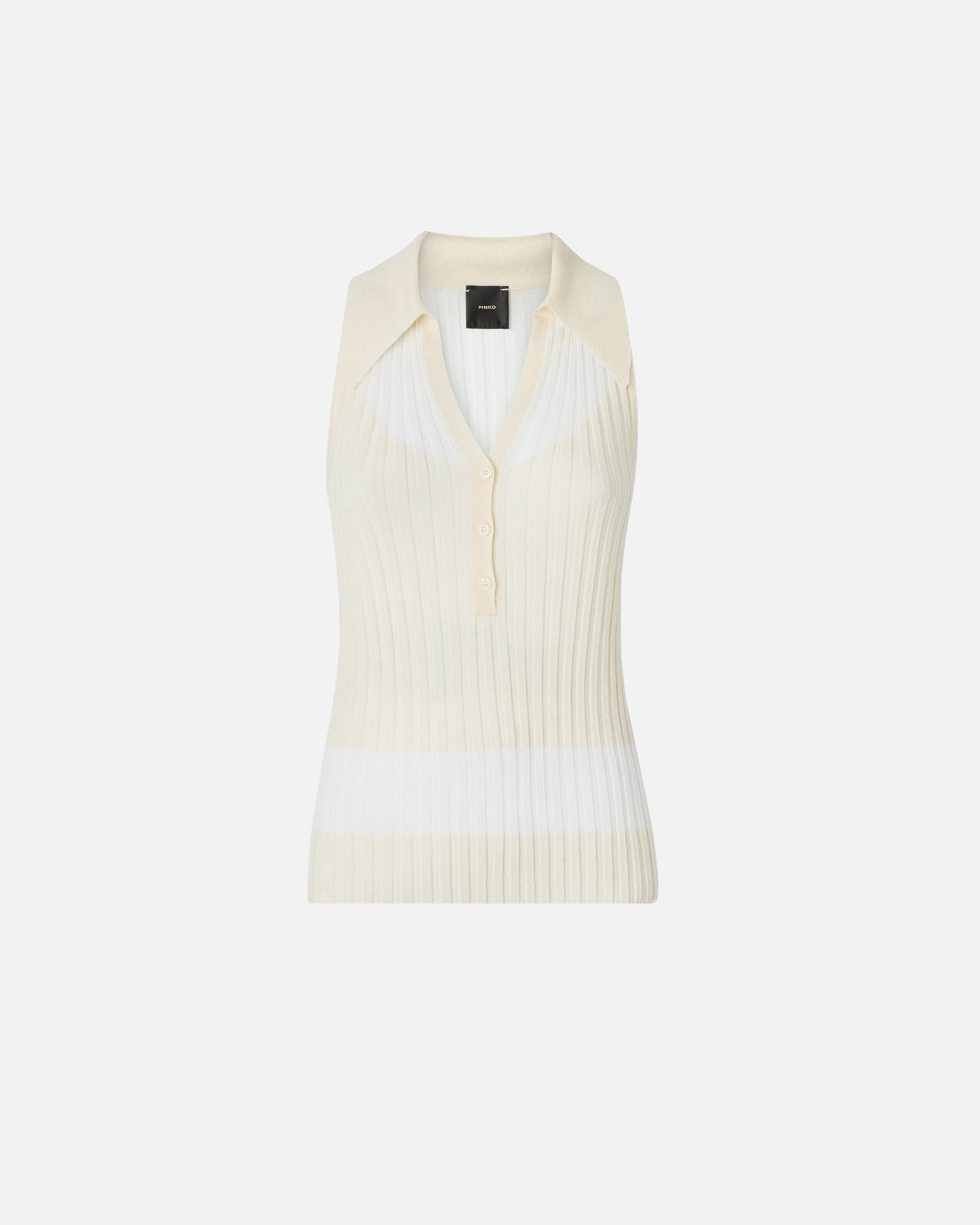 Ribbed polo vest top