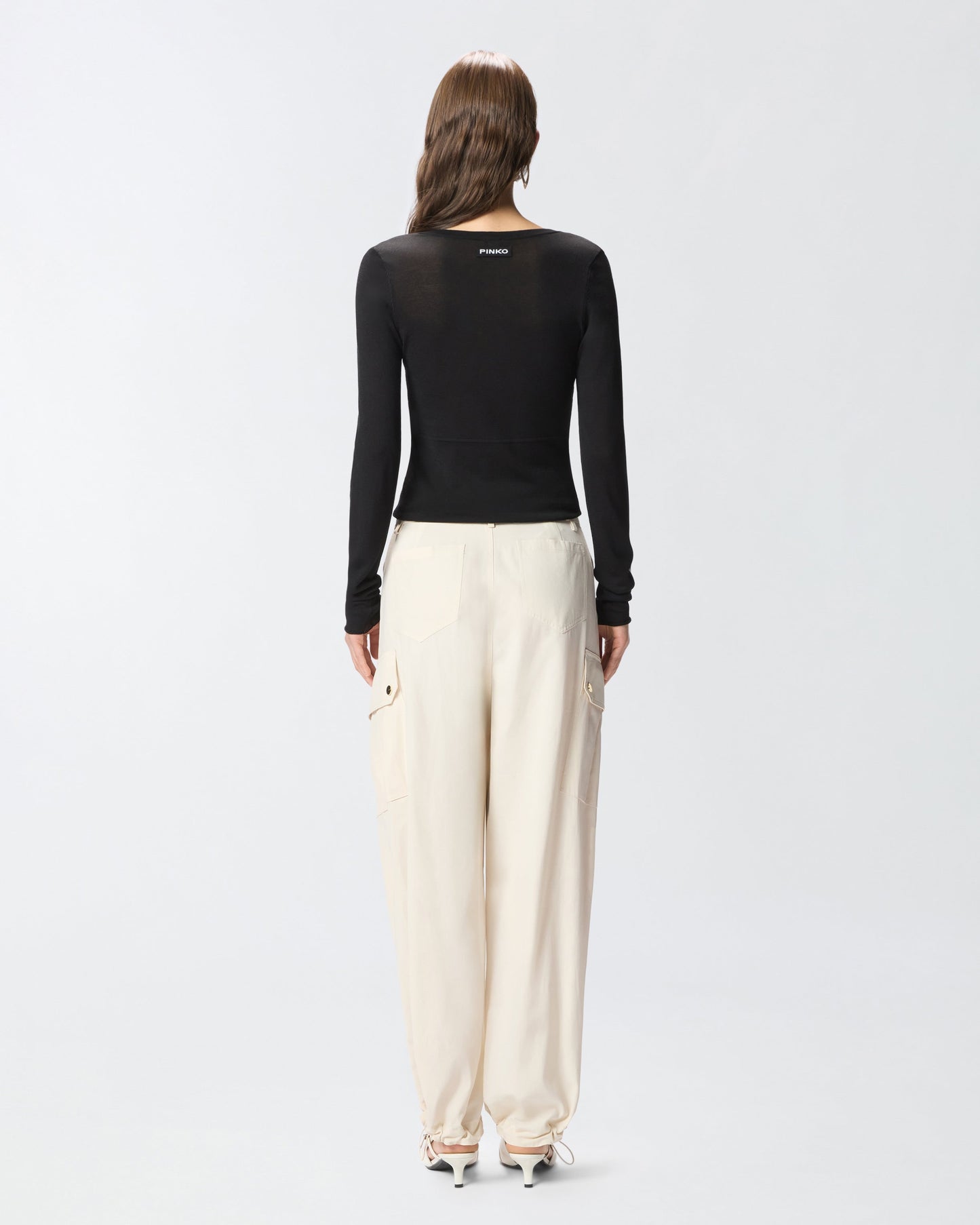 Sweater with open V-neck