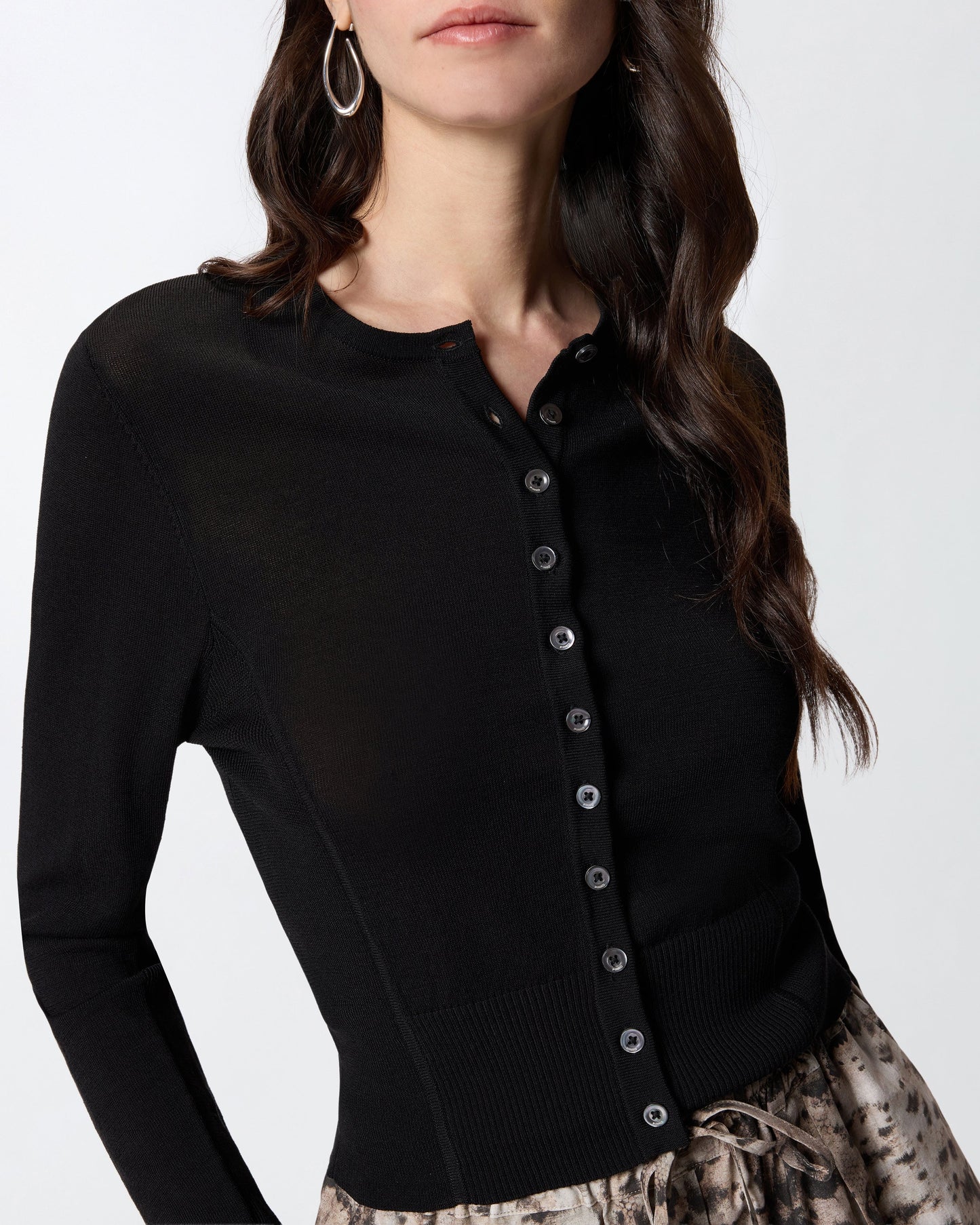 Cardigan with mother-of-pearl buttons