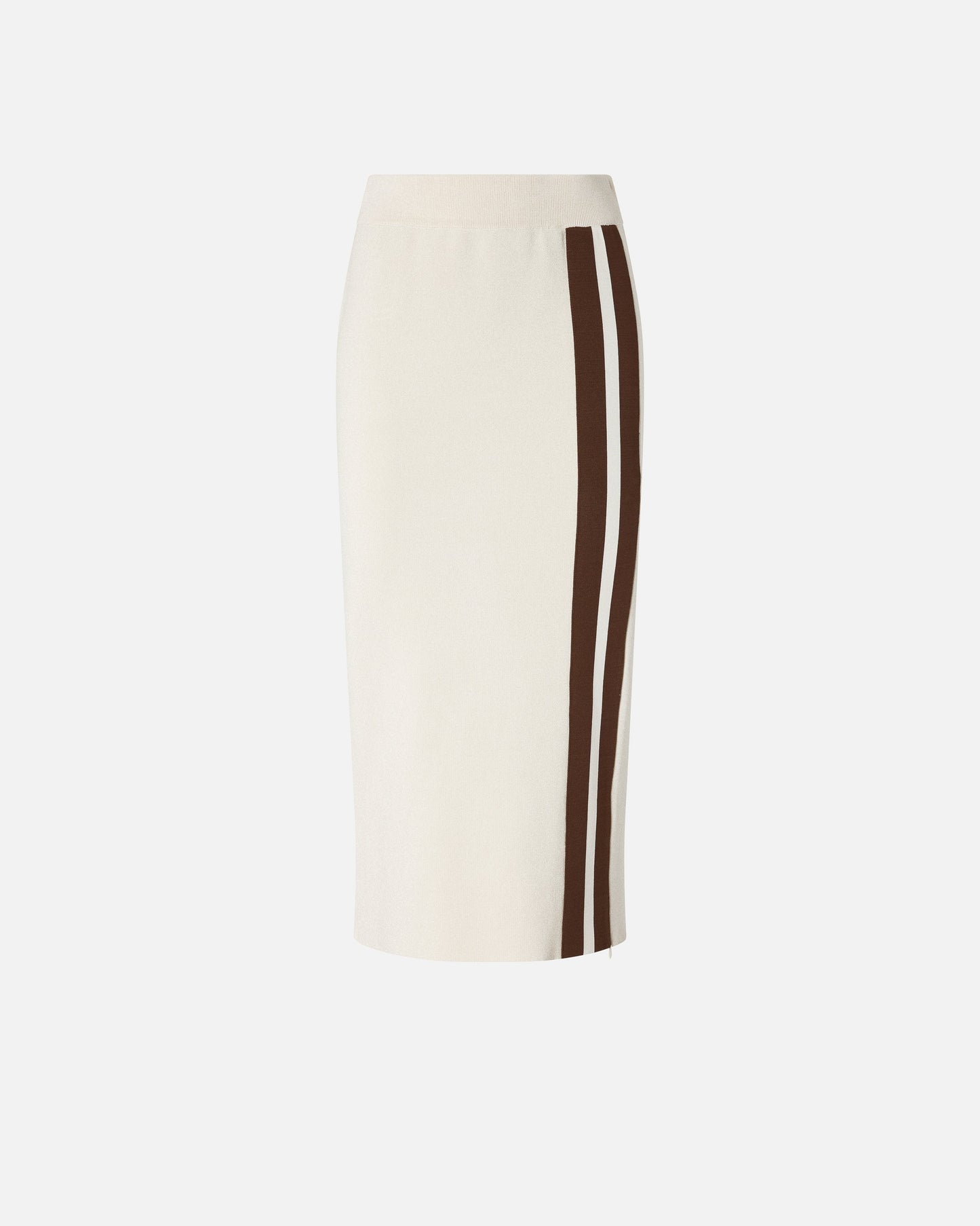 Slim-fitting midi skirt with contrasting bands
