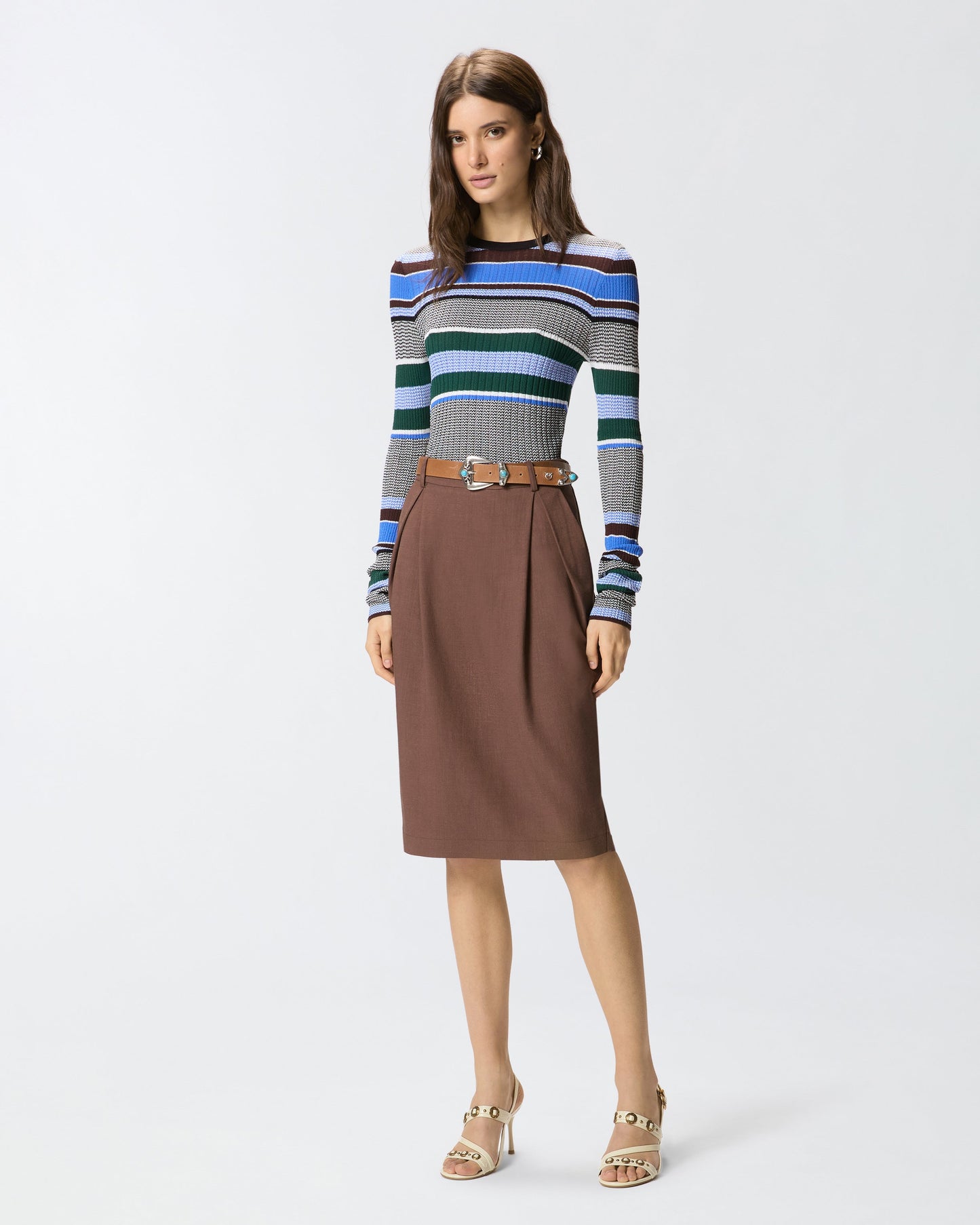 Multicoloured striped sweater
