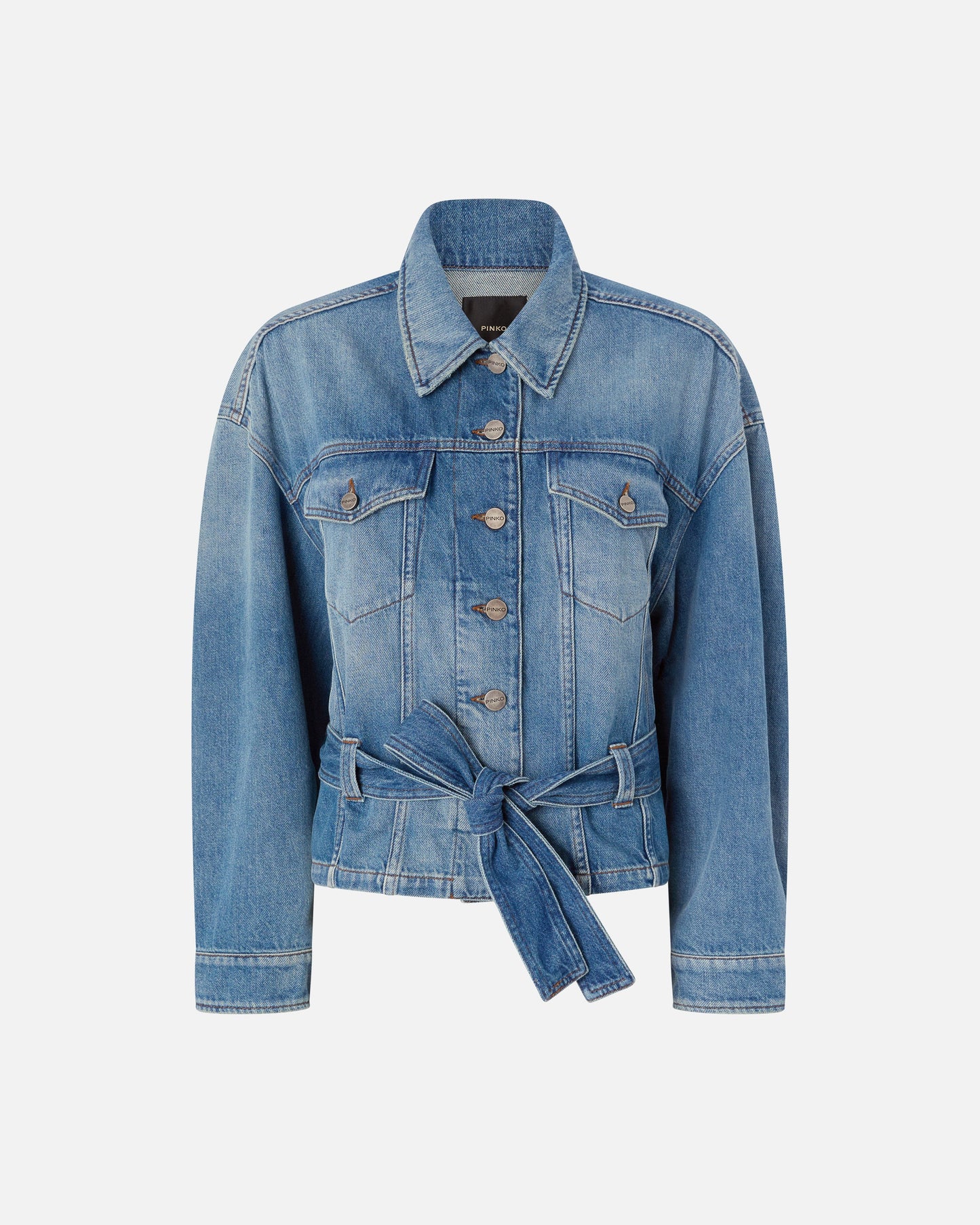 Denim jacket with belt