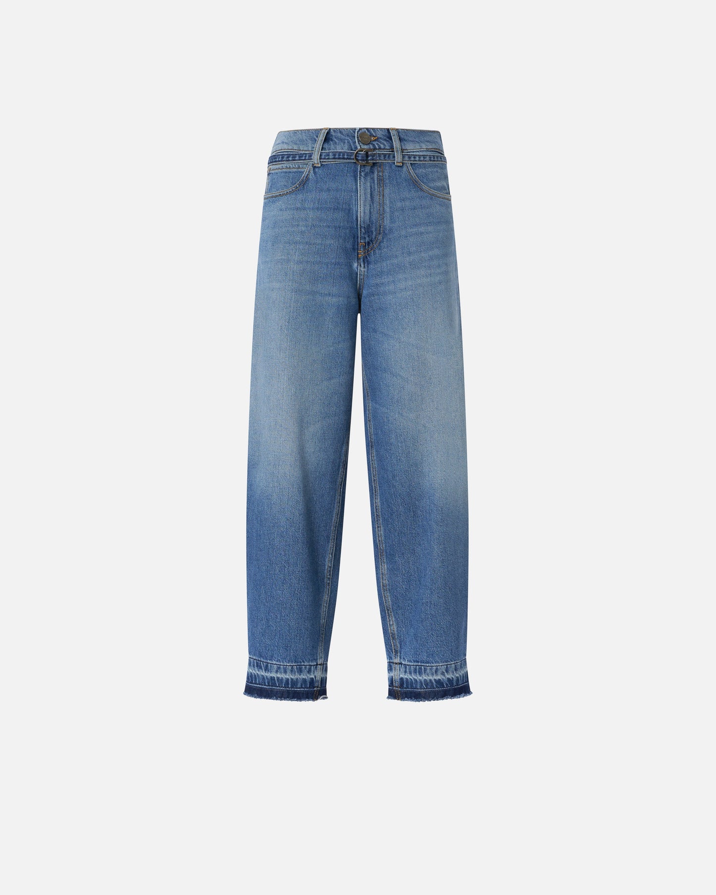 Balloon jeans with worn effect