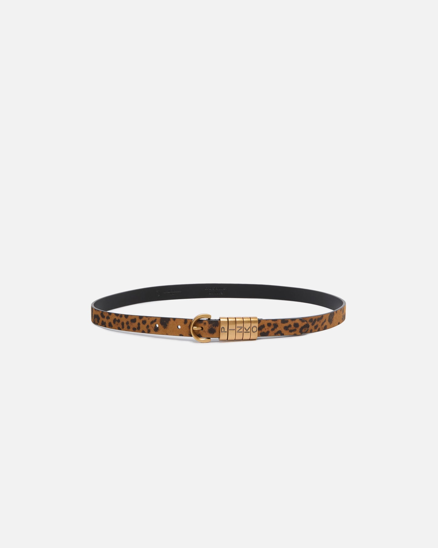 Suede belt with leopard print, 2cm