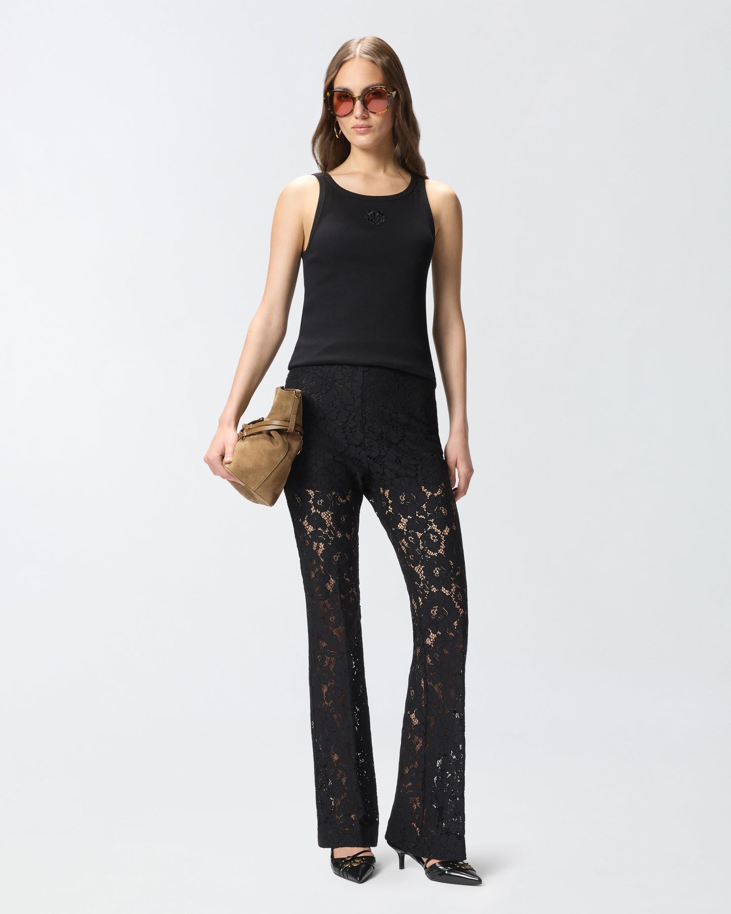 Flared lace trousers