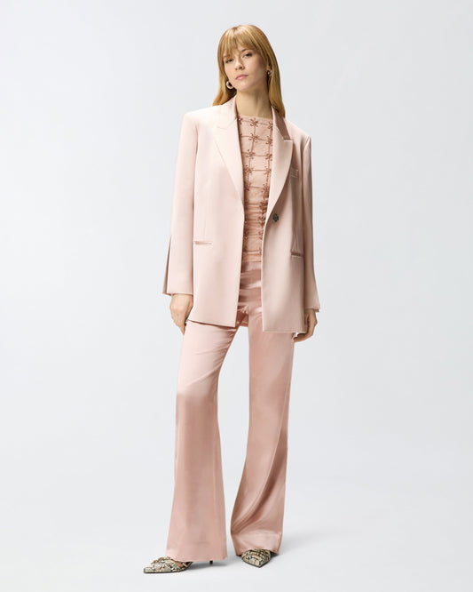 Flared trousers in satin