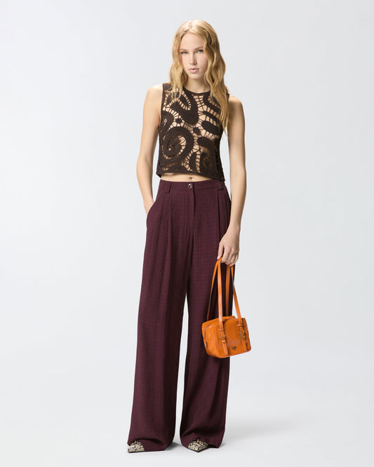 Geometric crocheted sleeveless top