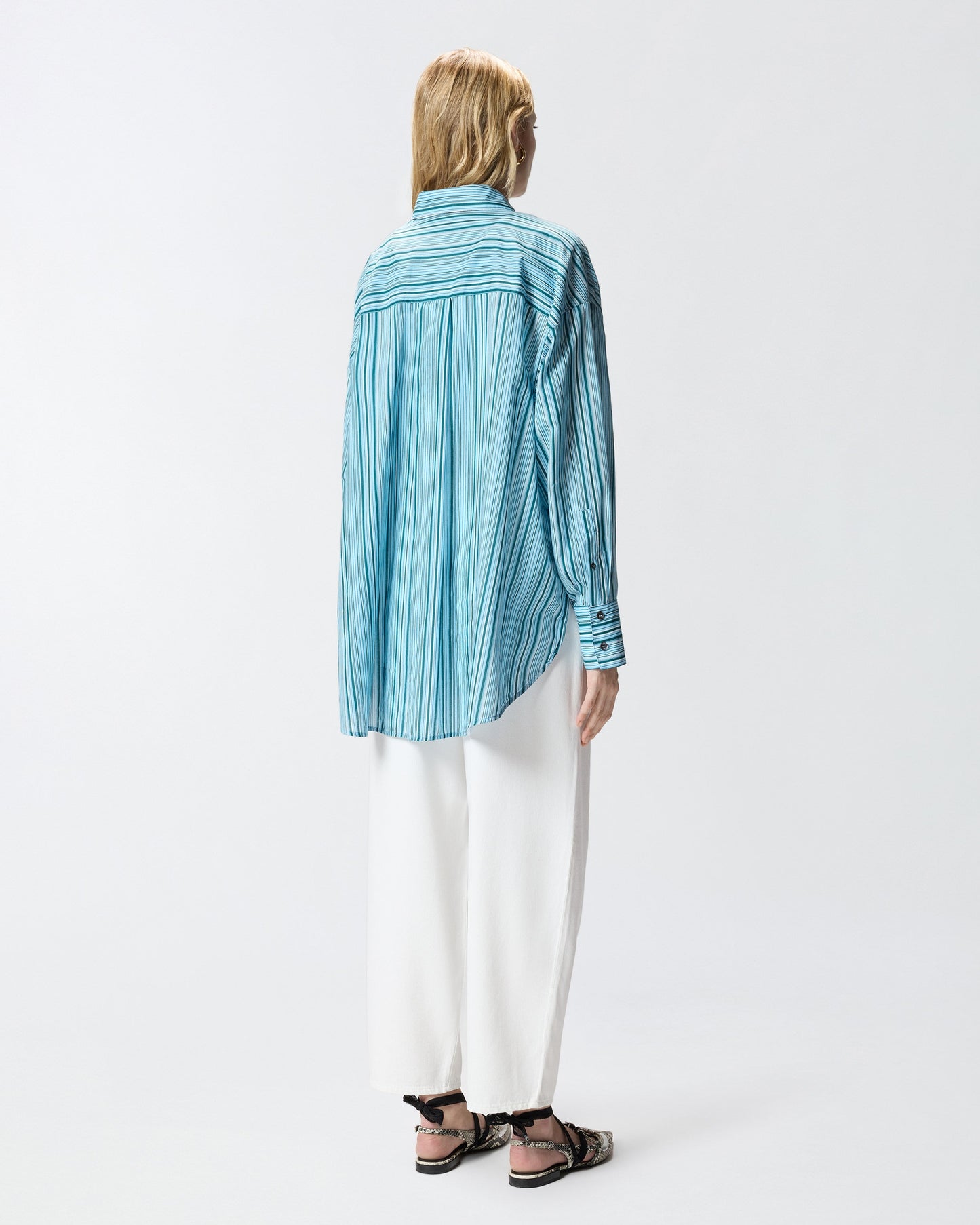 Striped cotton shirt with pockets