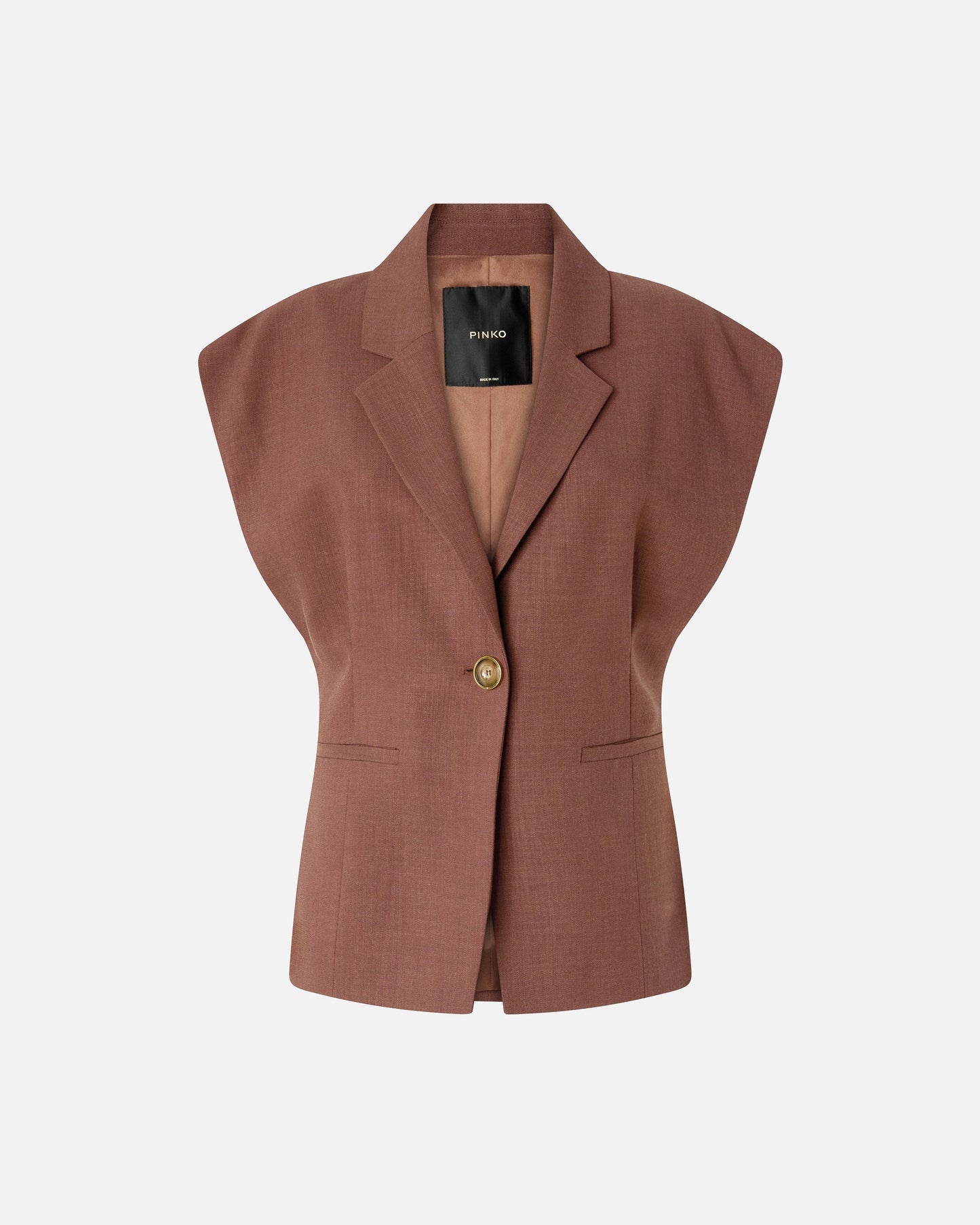 Sleeveless rustic-effect jacket