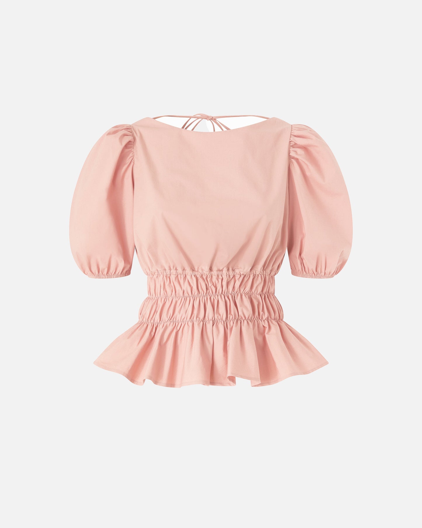 Cropped top with ruffles and open back