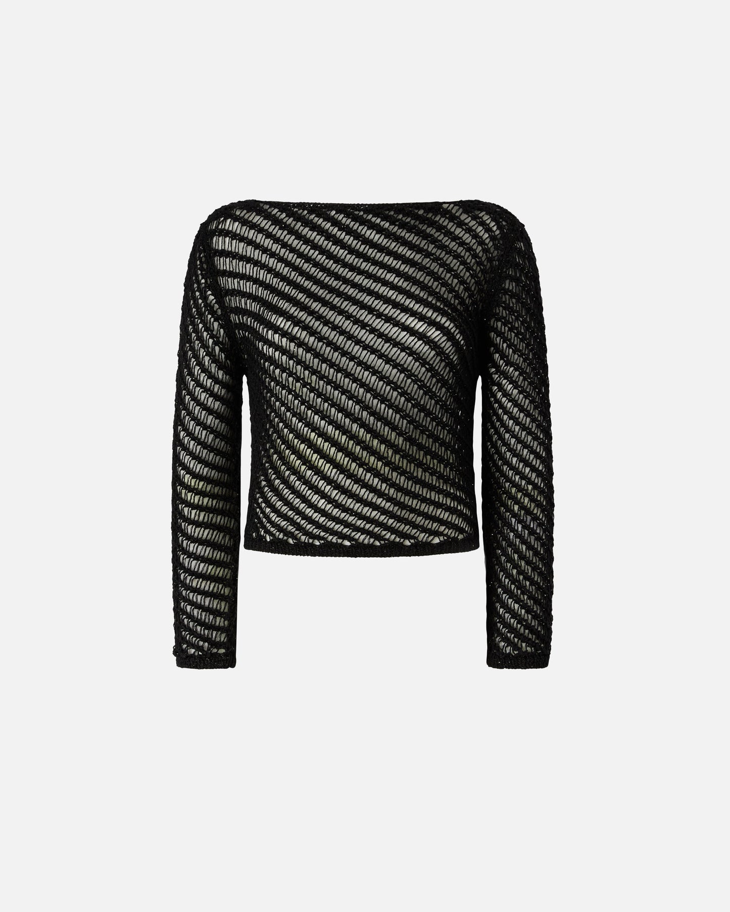 Crochet effect sweater with sequins