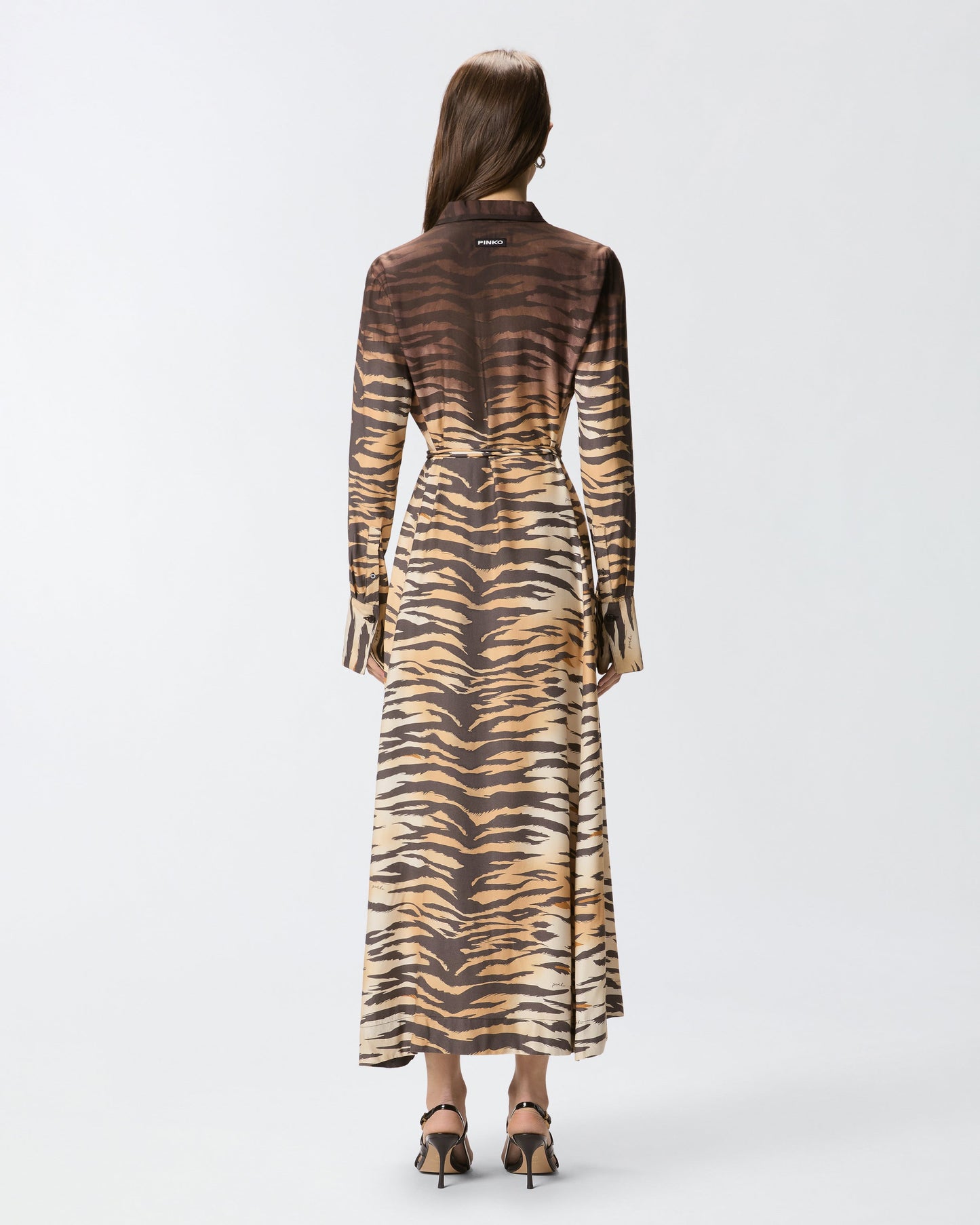 Long shirt dress with animal print
