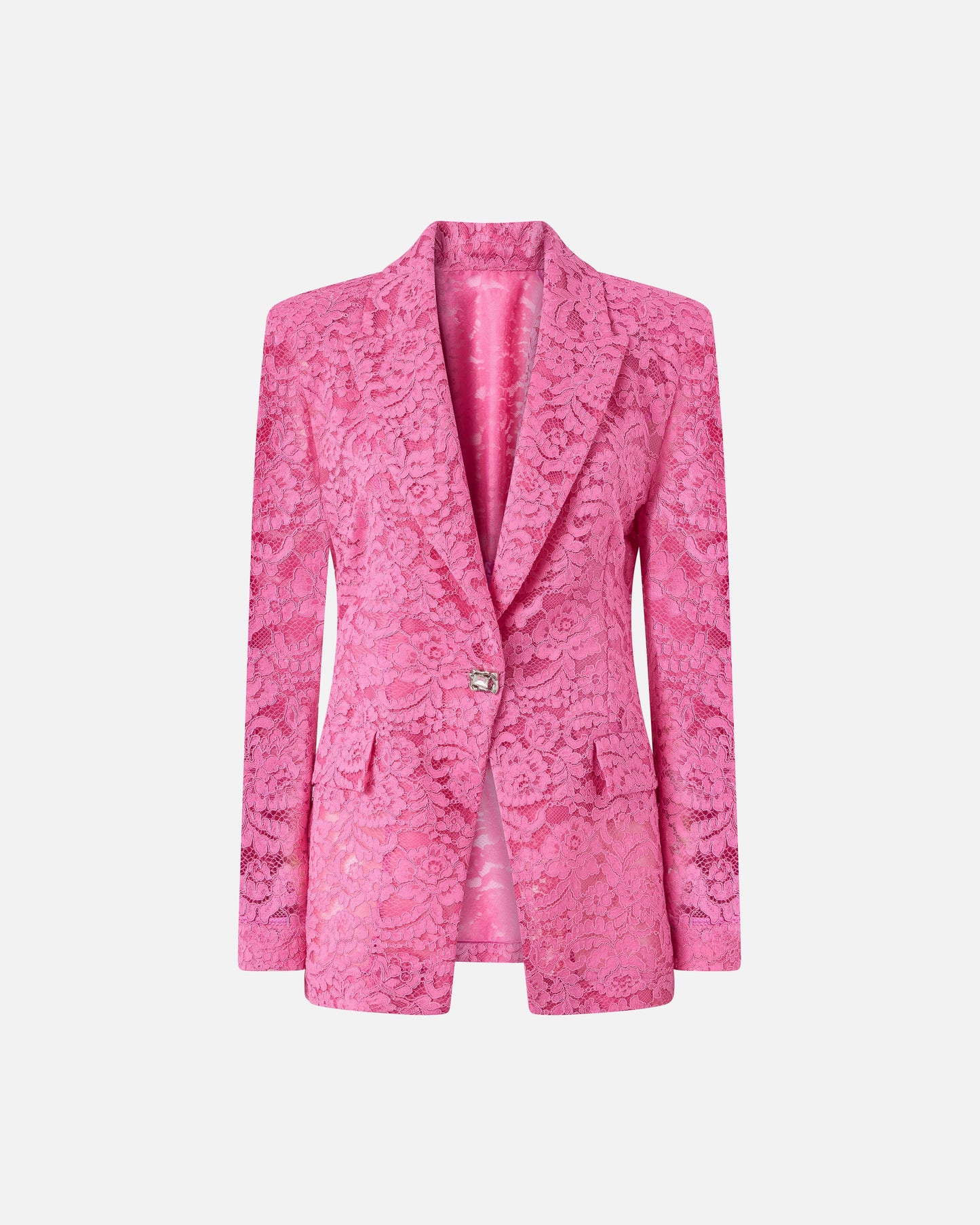 Lace blazer with jewel buttons