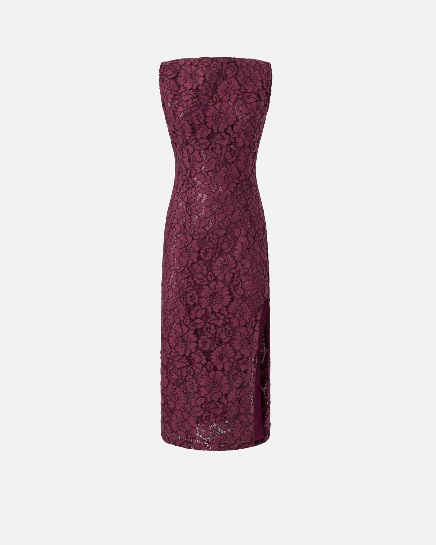 Floral lace dress with plunging rear neckline