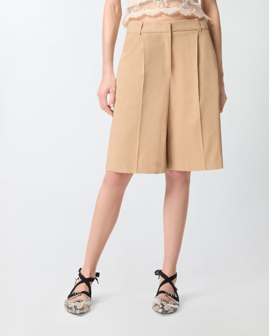 Bermuda shorts with pressed pleat detail