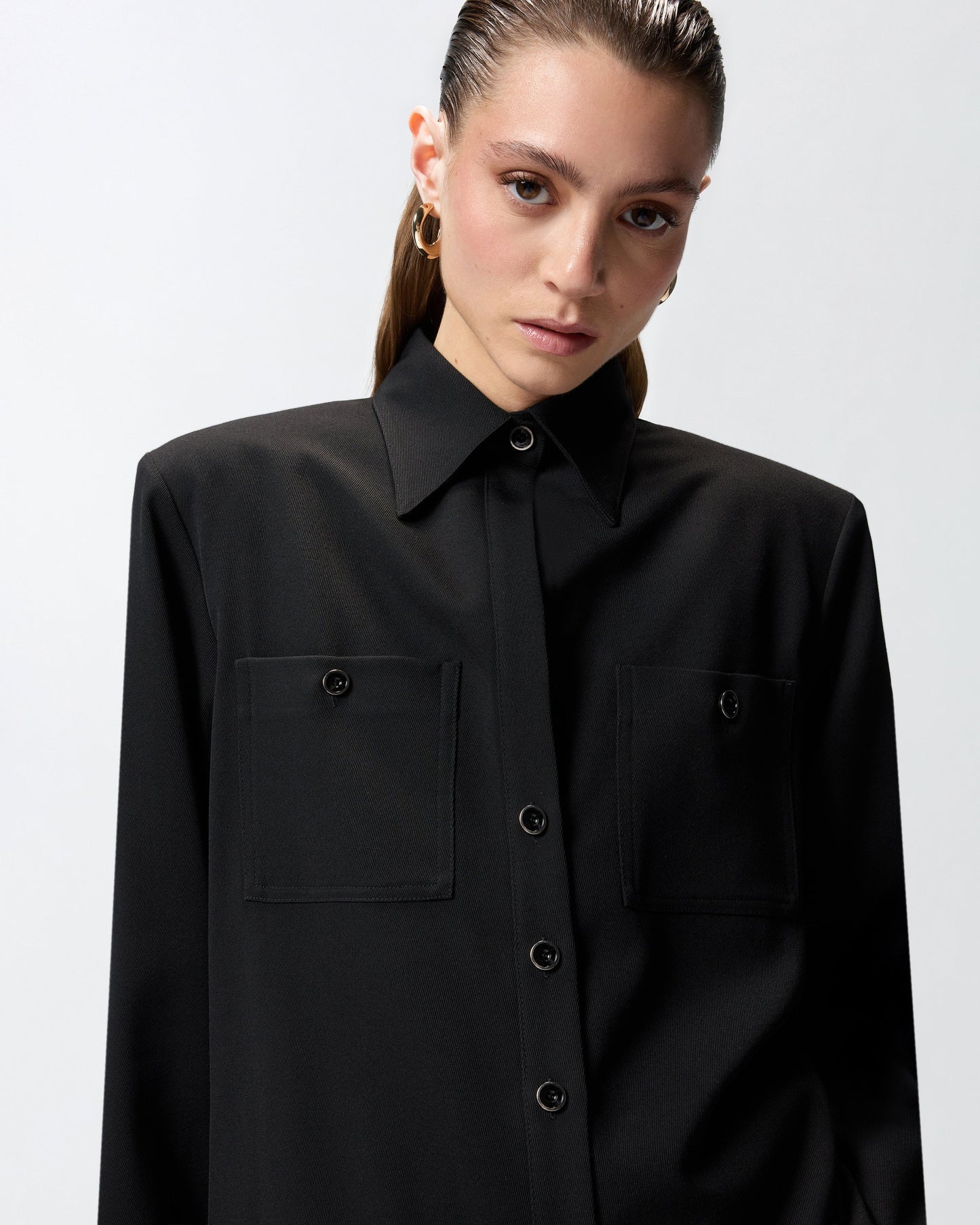 Stretch overshirt with pockets