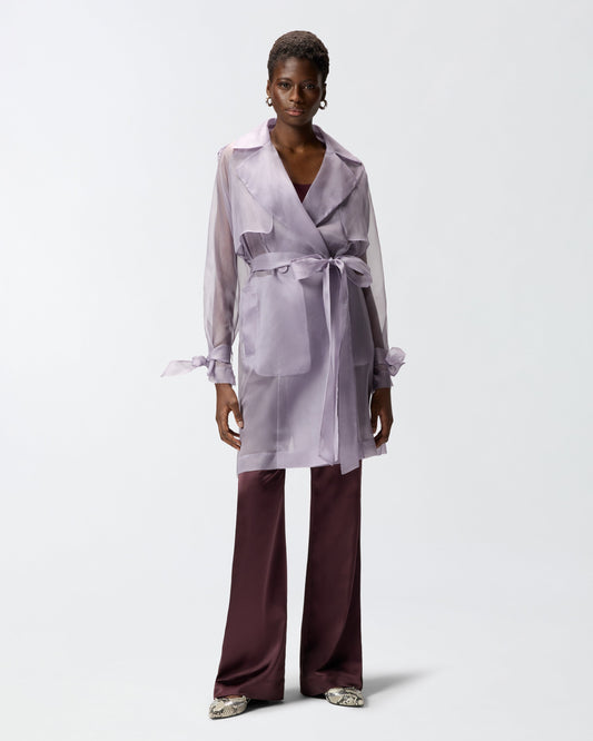 Silk organza trench coat