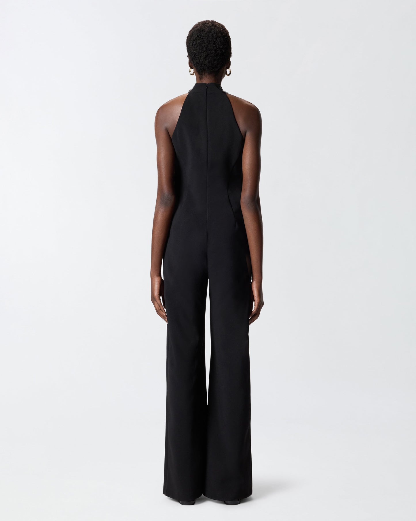 Long playsuit with halterneck and jewel decoration
