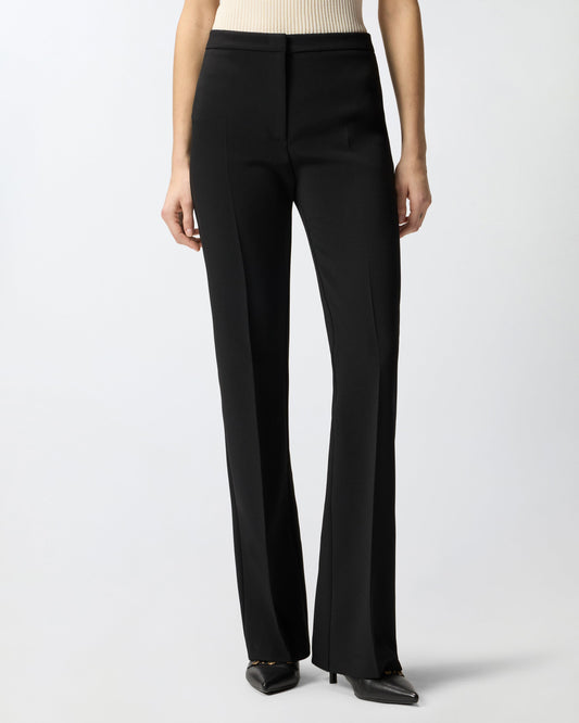 Trousers with pressed pleat detail