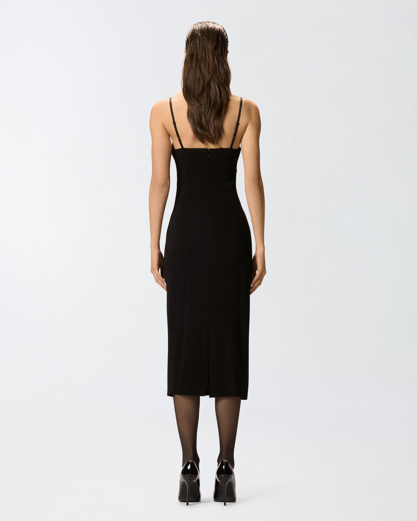 Slim-fit midi dress with jewel embroidery