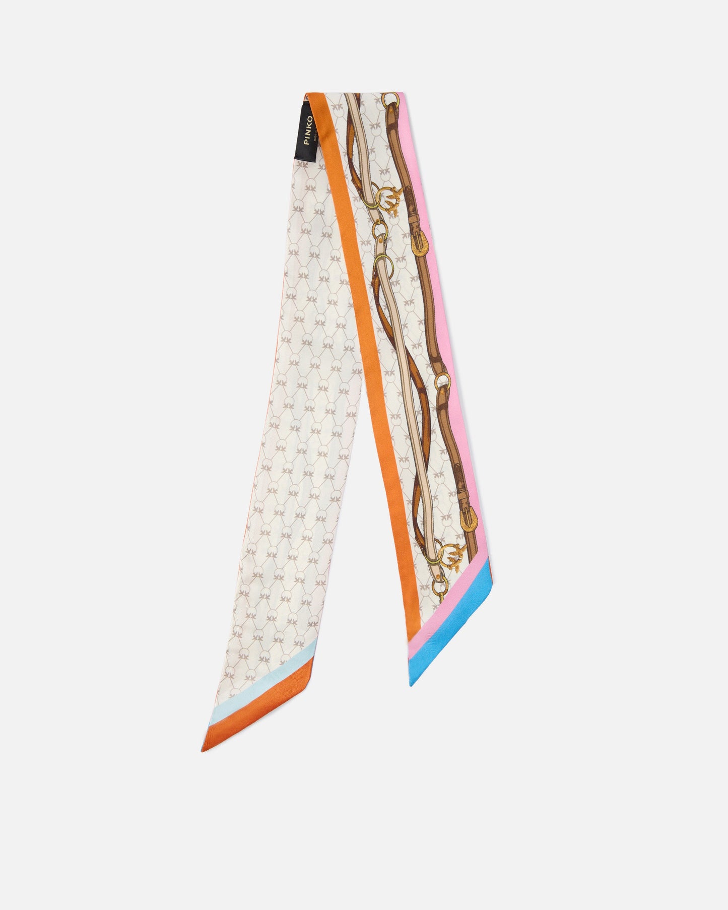 Thin scarf with multicoloured print
