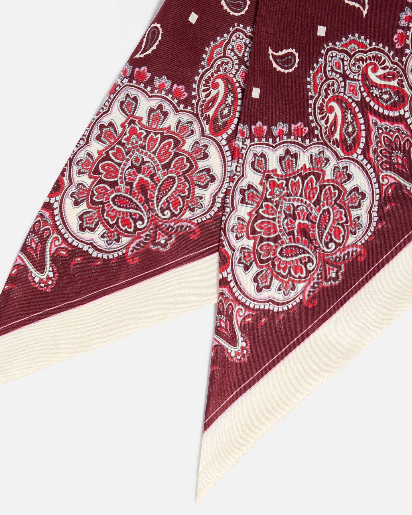 Triangular scarf with floral paisley print