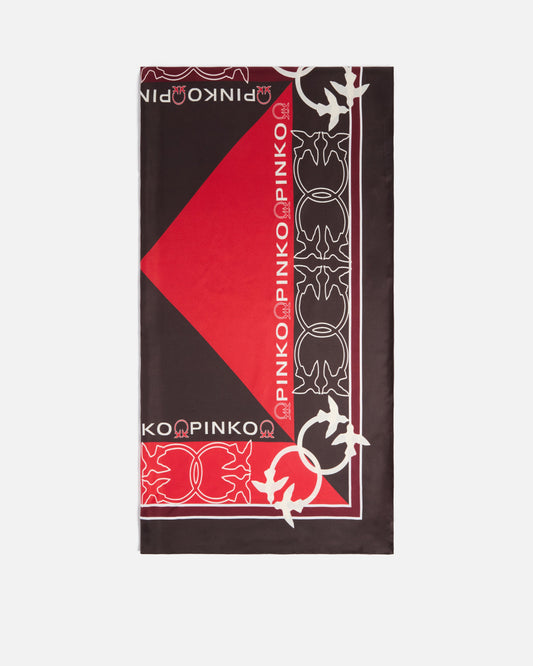 Two-tone scarf with logos