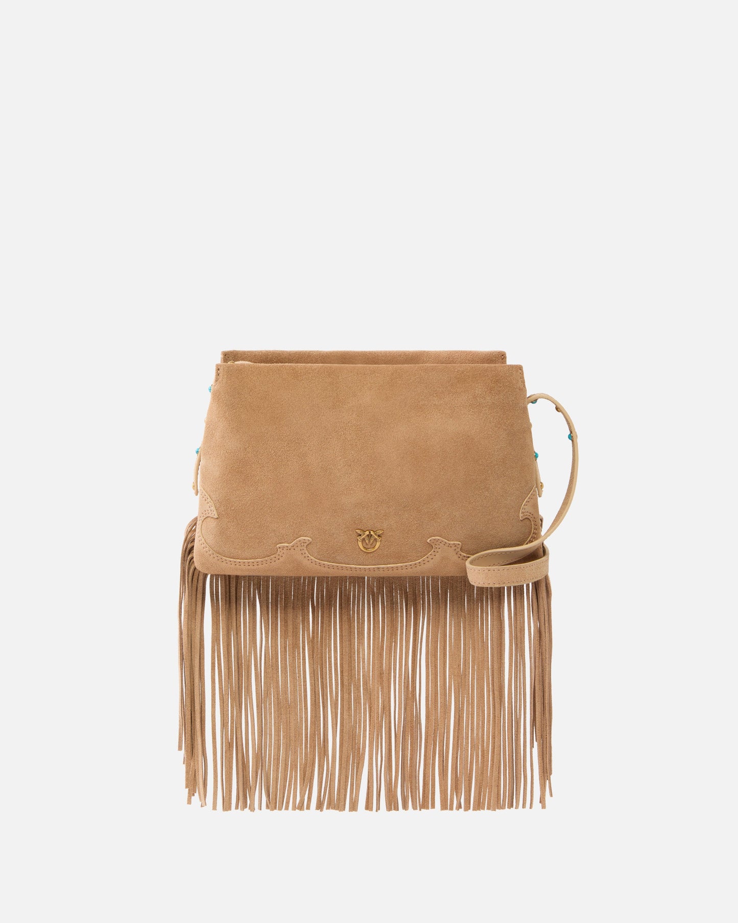 One, Two, Three Bag small crossbody bag in suede with fringes