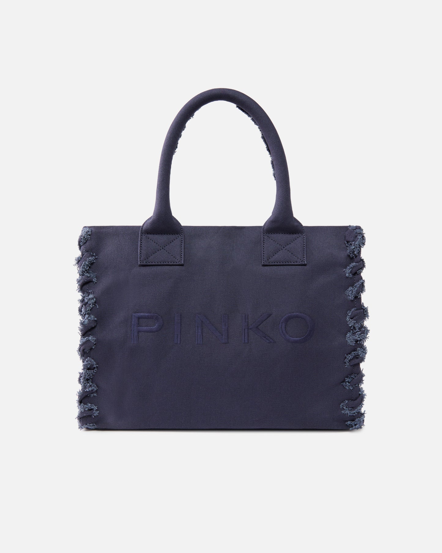 Medium Beach shopping tote in canvas with logo and fraying