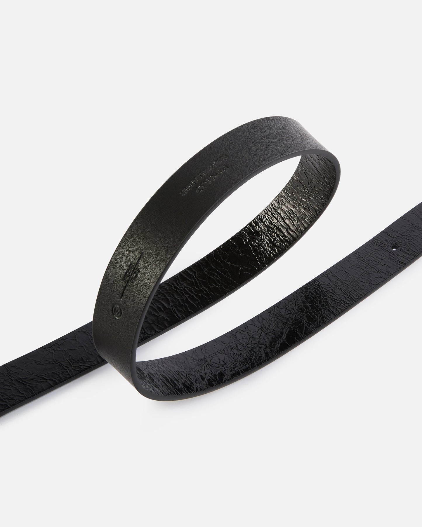 Shiny leather belt with metallic finishes, 3 cm