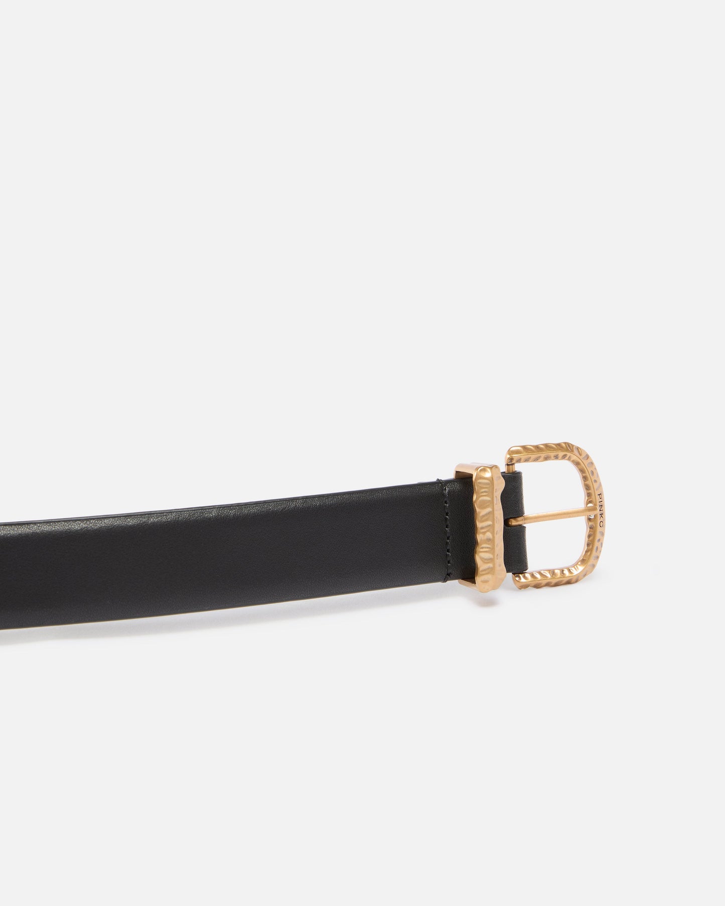 Leather belt with gold-tone hardware, 3cm