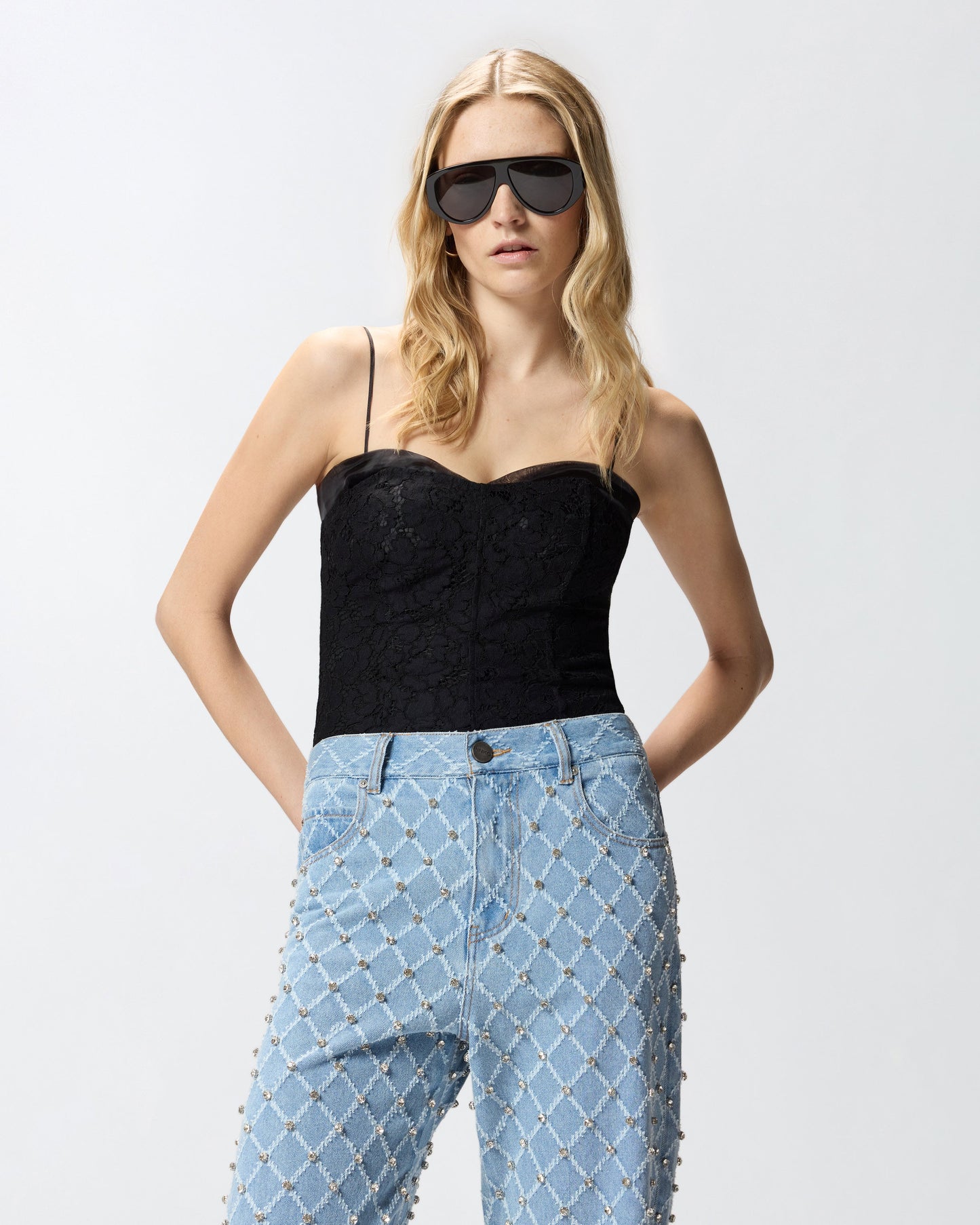 Lace bustier top