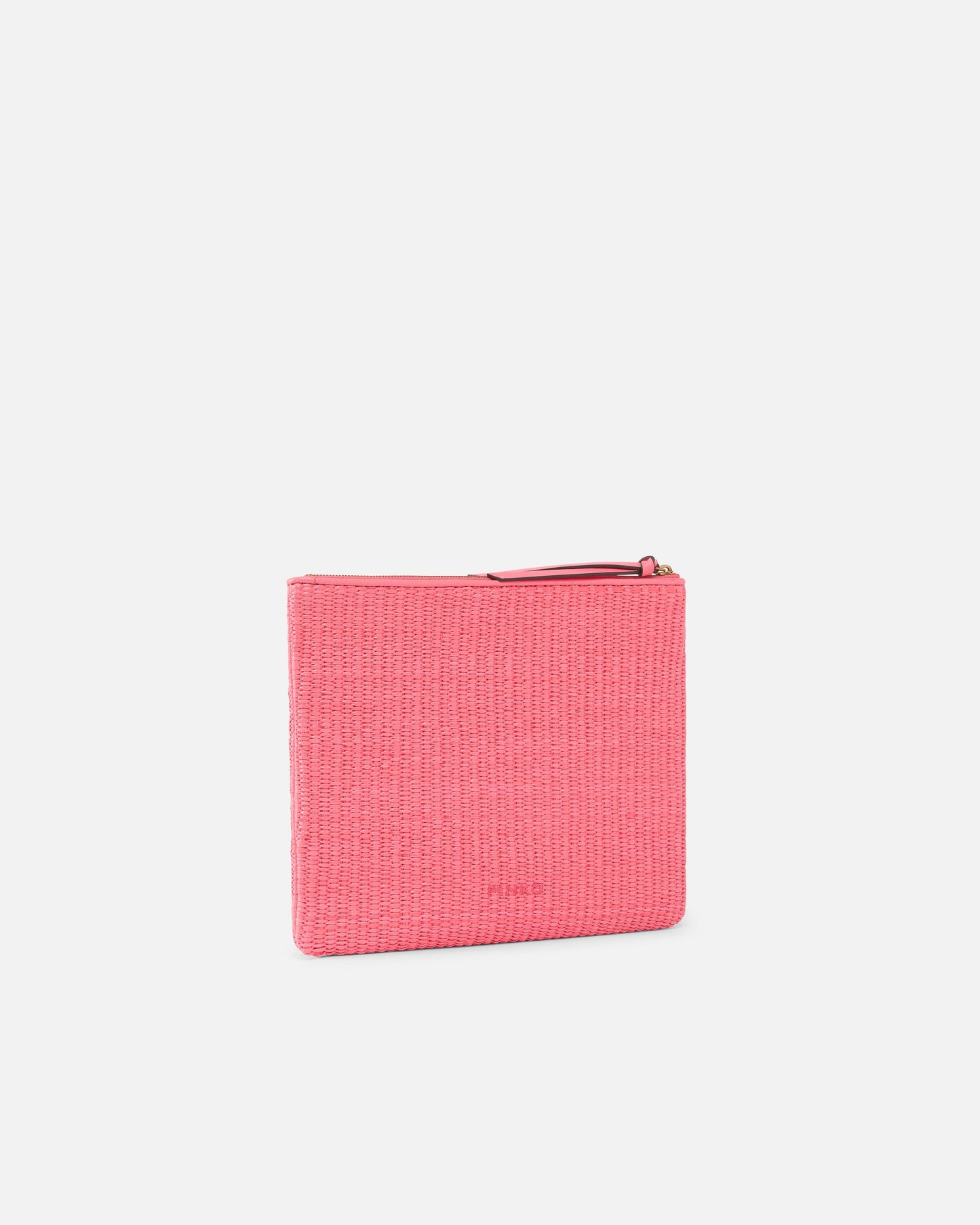 Raffia clutch with Love Birds logo