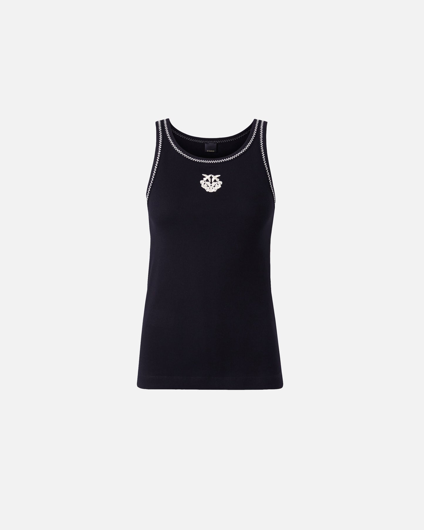 Ribbed vest top with Love Birds embroidery