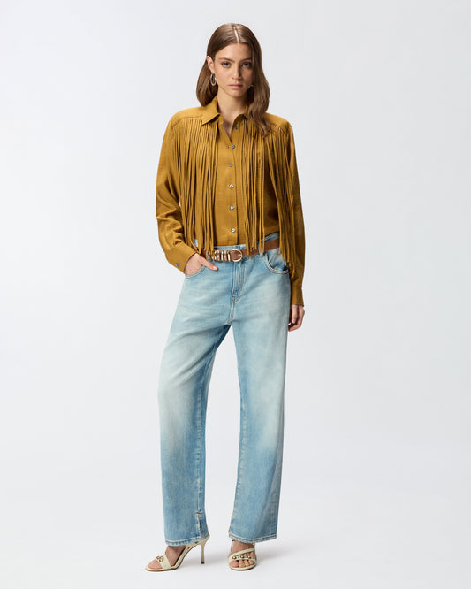 Texan-style shirt with fringing