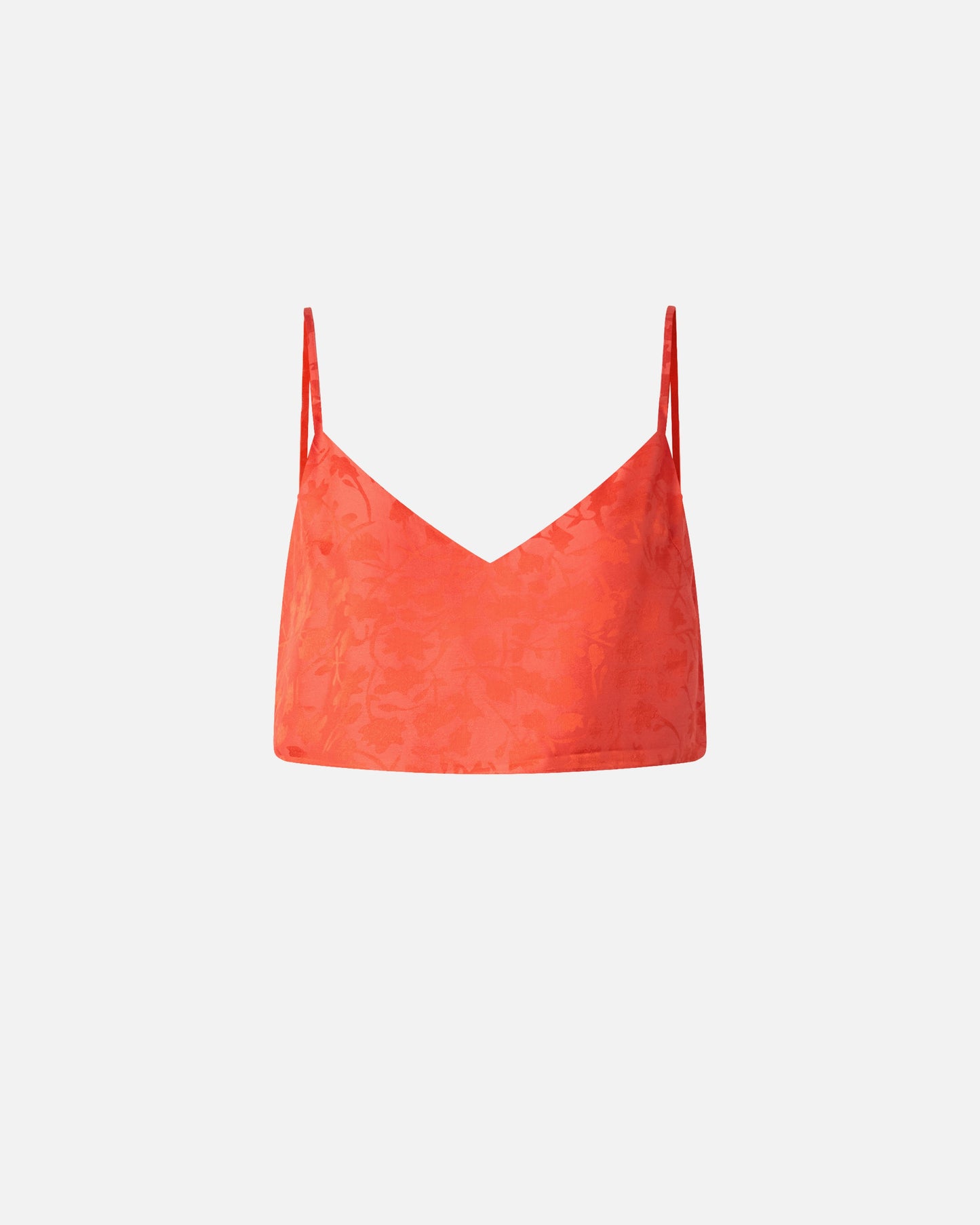 Jacquard crop top with spaghetti straps