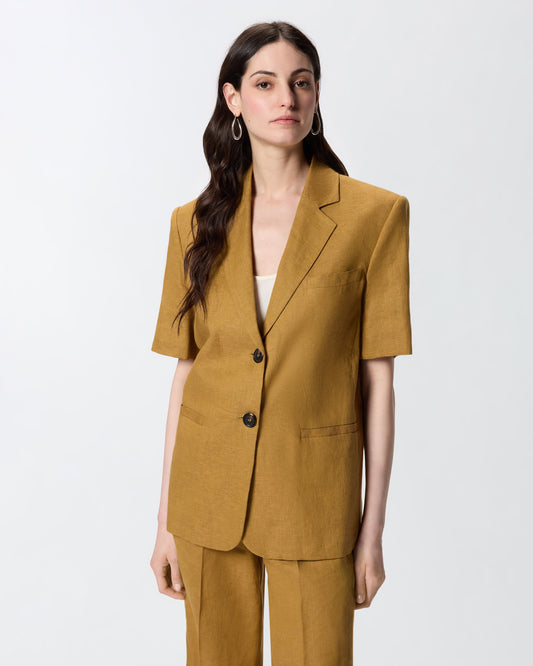 Short-sleeved linen jacket