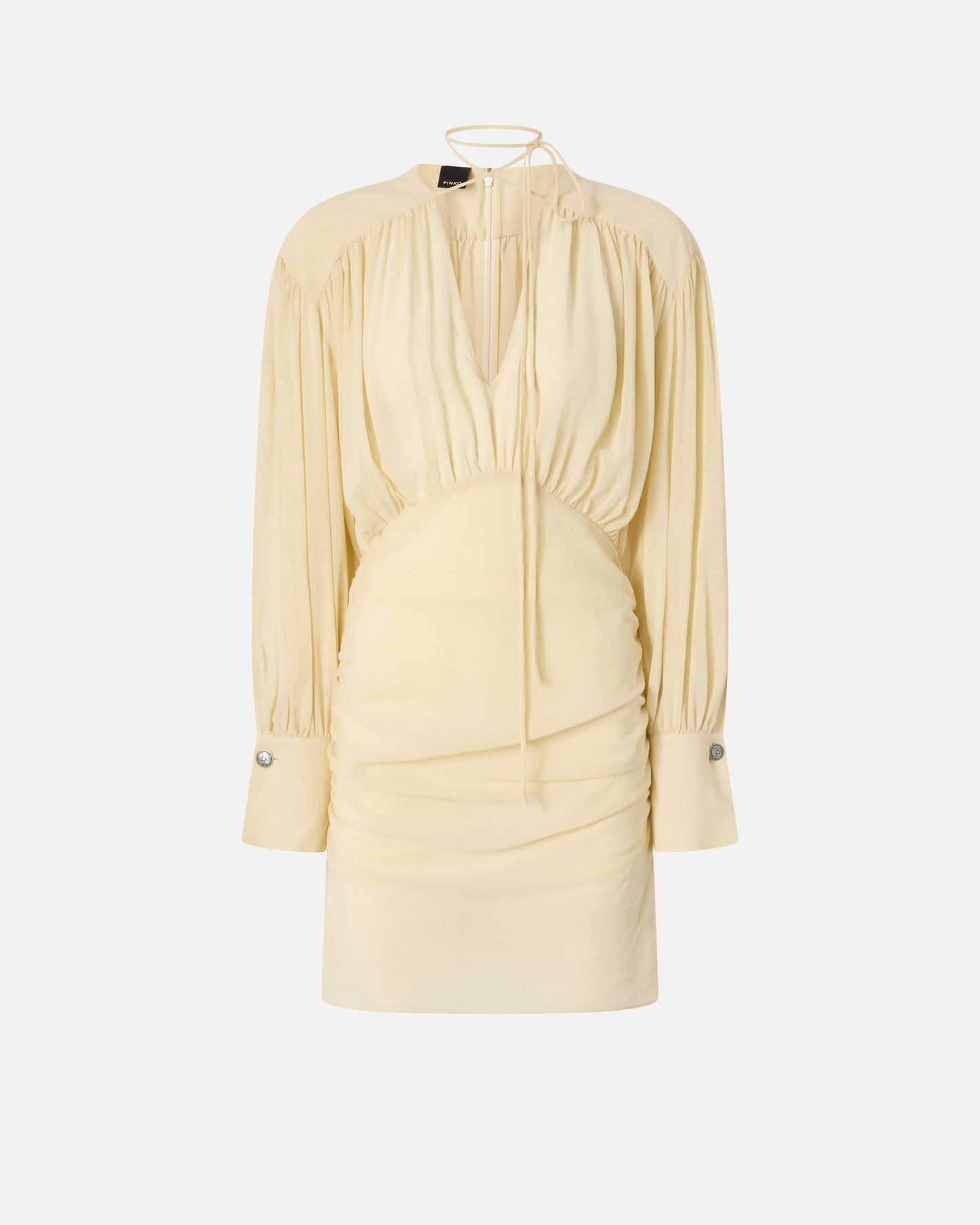 Mini dress with long sleeves and draping
