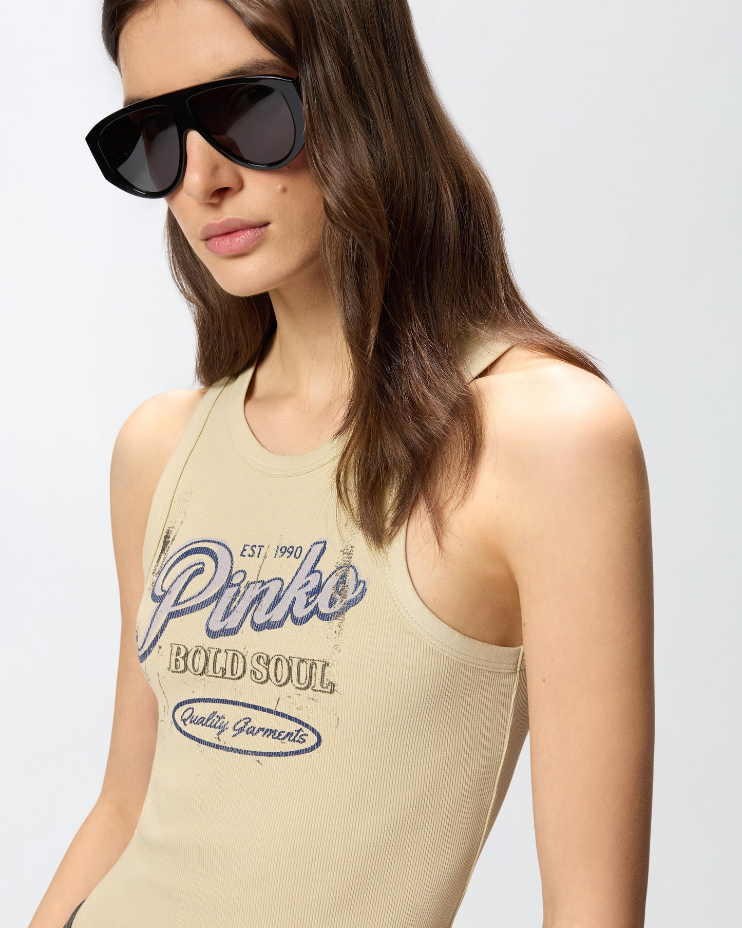 Vest top with vintage lettering