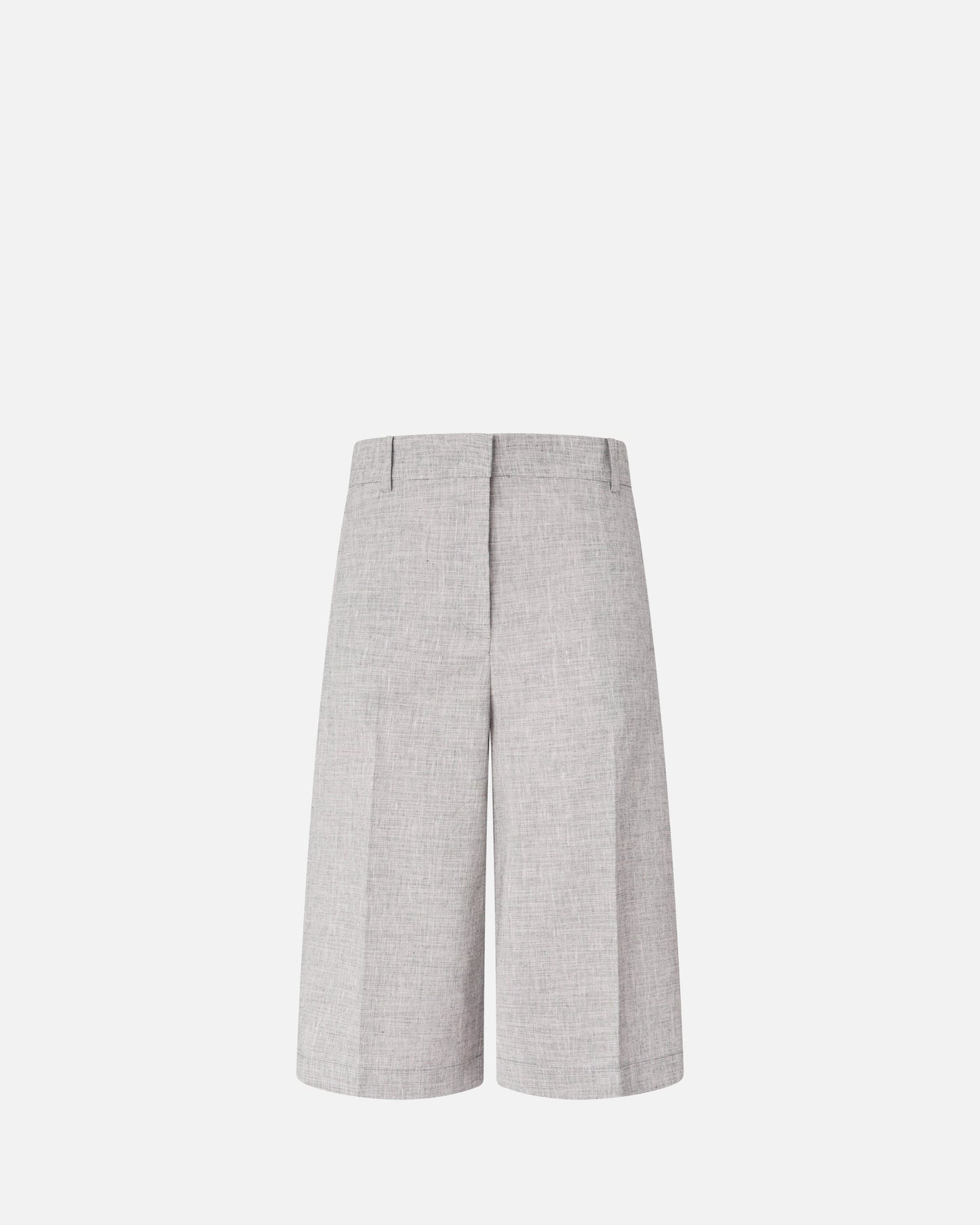 Slub shorts with pressed pleat detail