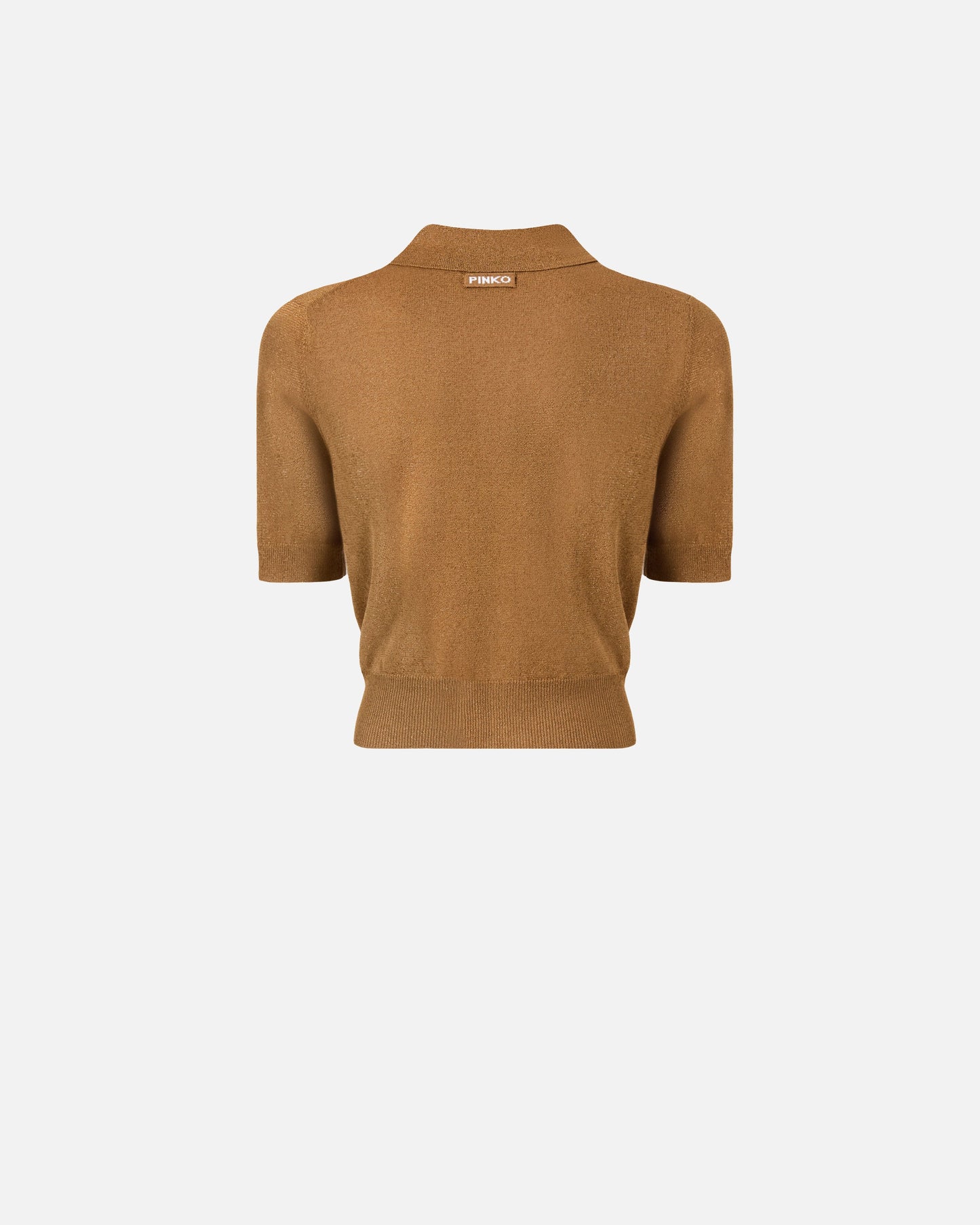 Cropped, short-sleeved cardigan with collar