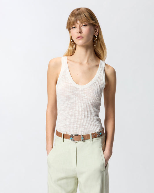 Ribbed vest top with logo