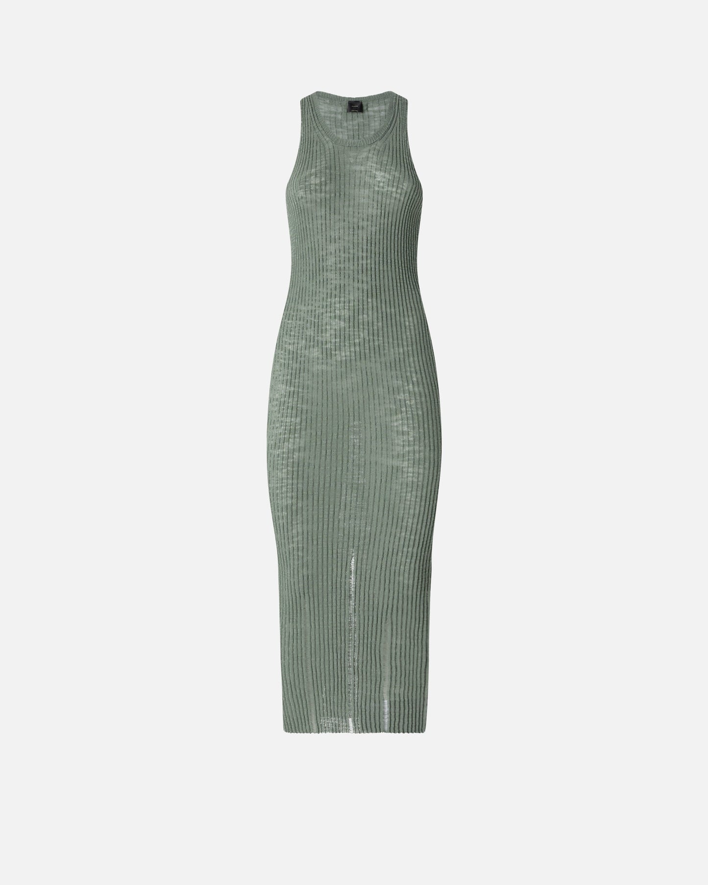 Ribbed slim-fit midi dress with rips