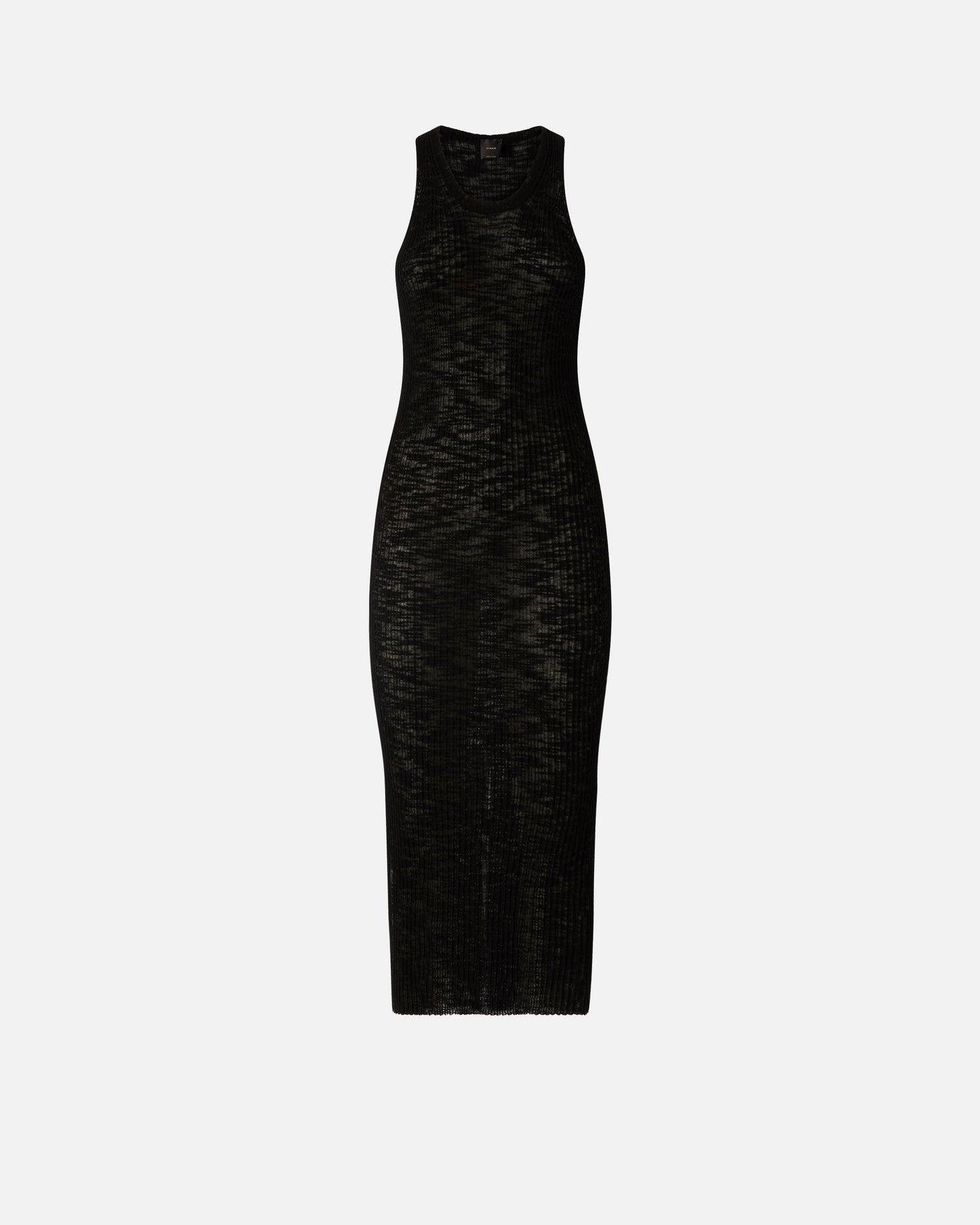 Ribbed slim-fit midi dress with rips