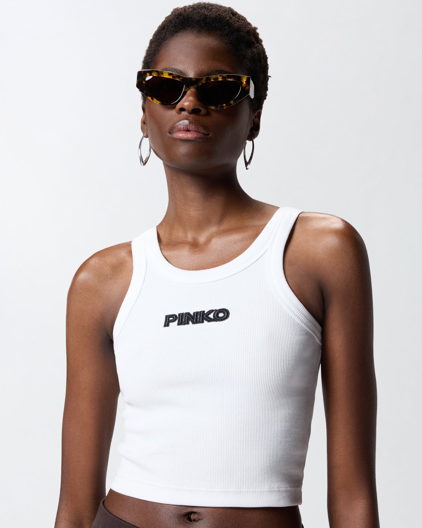 Cropped vest top with logo