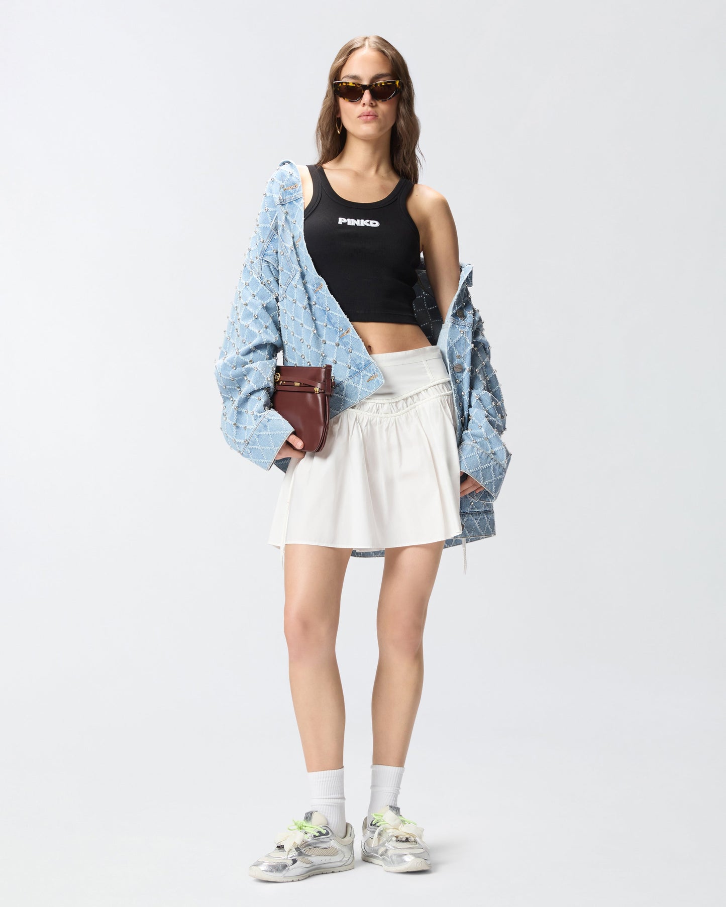 Cropped vest top with logo
