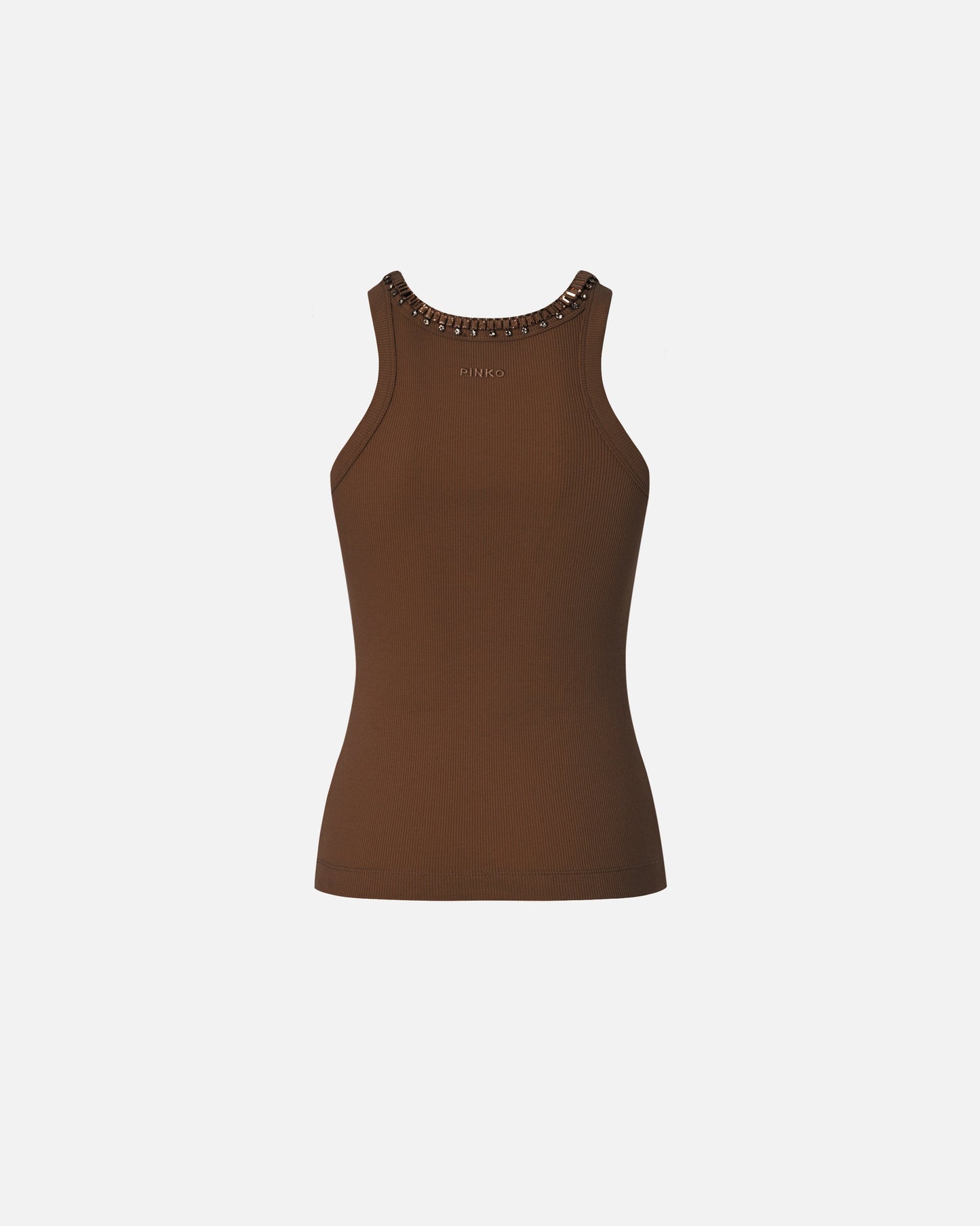 Ribbed top with bejewelled embellishment