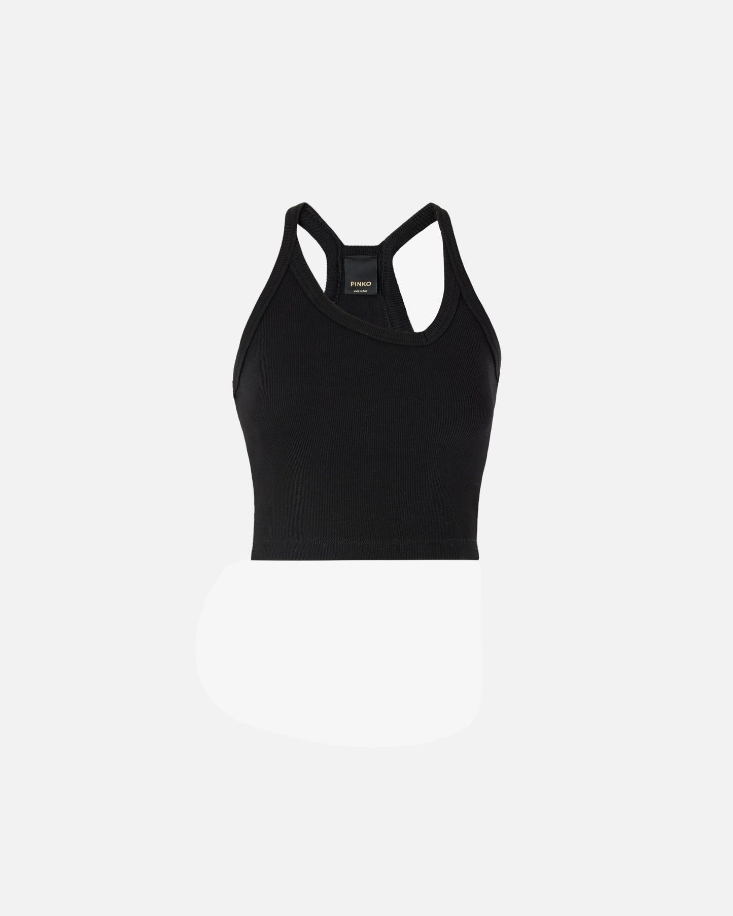 Cropped vest top with asymmetric neckline
